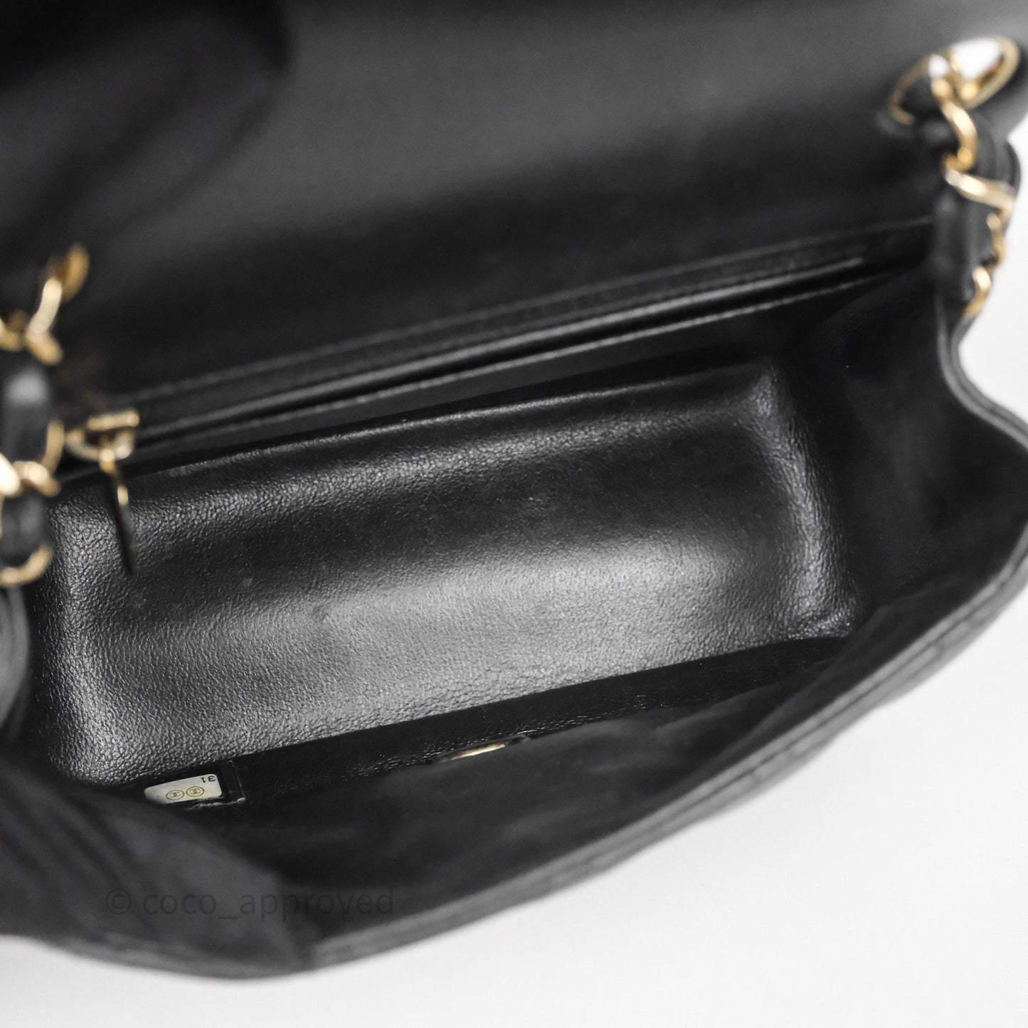 Chanel Mini Square Quilted Black Lambskin Gold Hardware