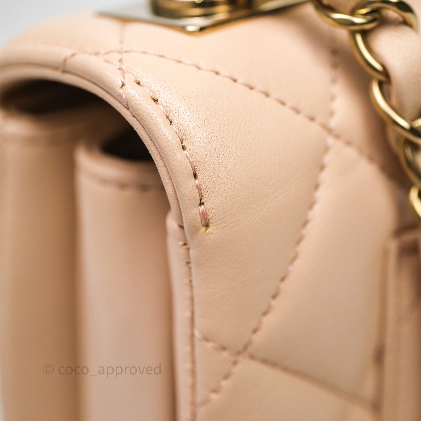 Chanel Small Trendy CC Beige Lambskin Gold Hardware