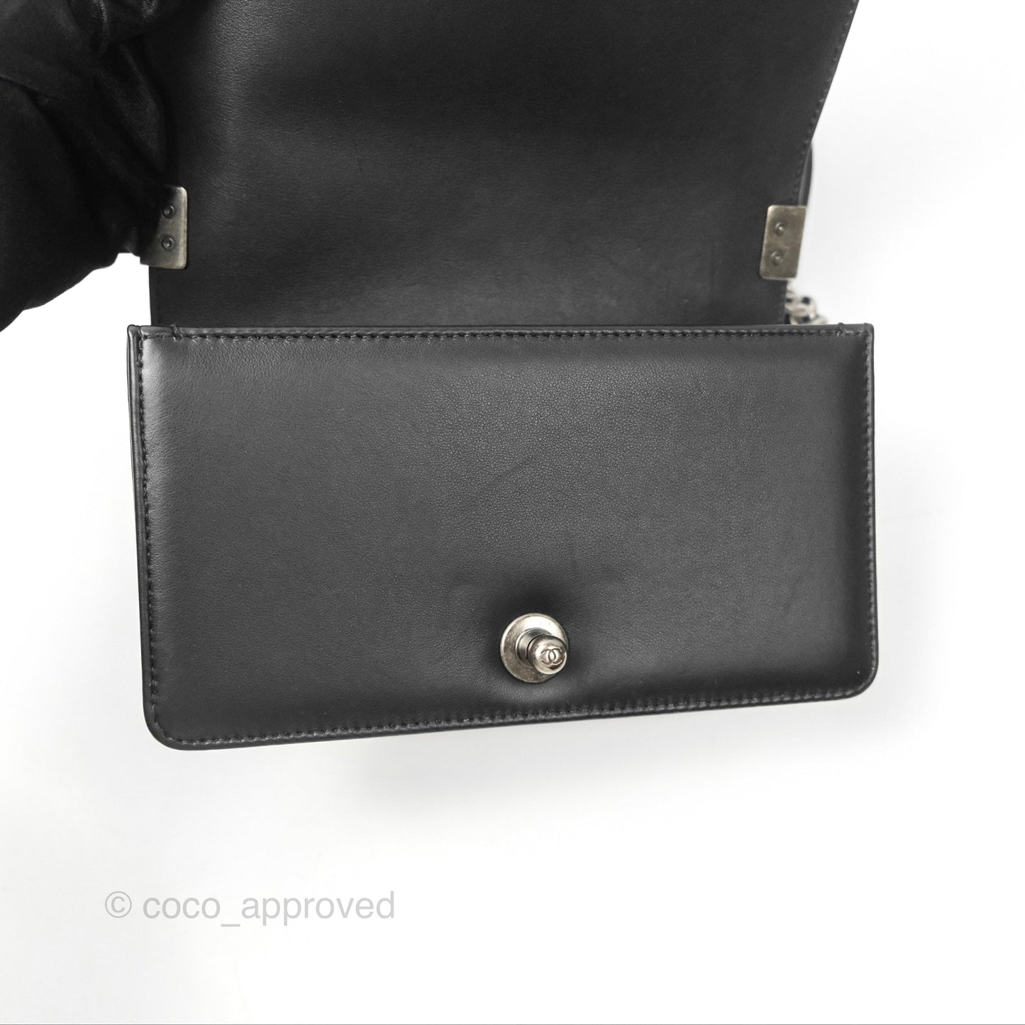 Chanel Small Boy Quilted Black Calfskin Ruthenium Hardware