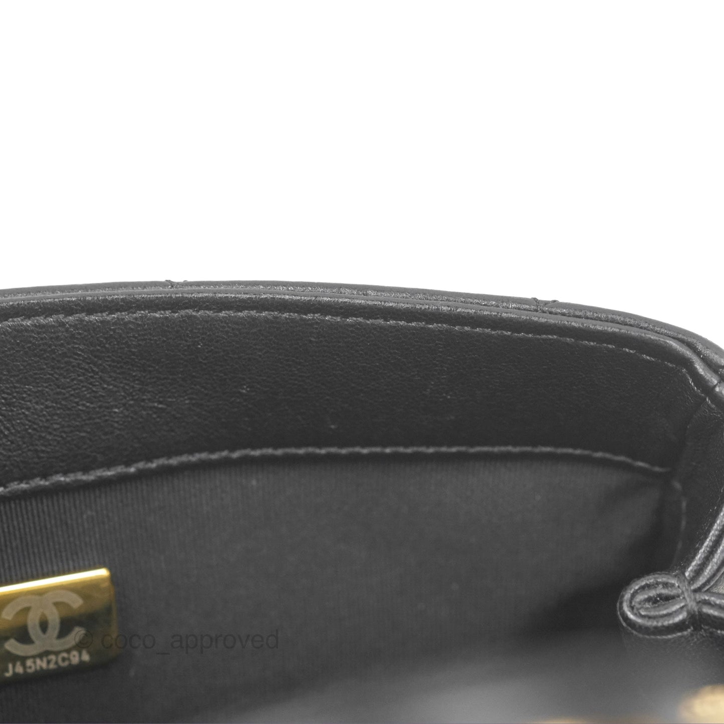 Chanel Mini Top Handle Flap Black Lambskin Aged Gold Hardware