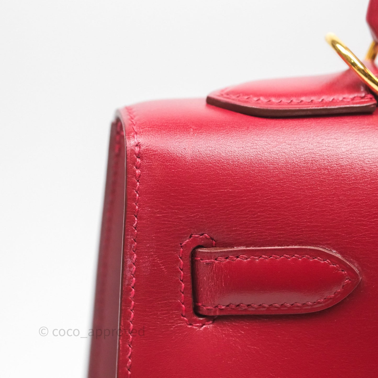 Hermès Vintage Kelly 32 Sellier Rouge Hermes 55 Box Leather Gold Hardware