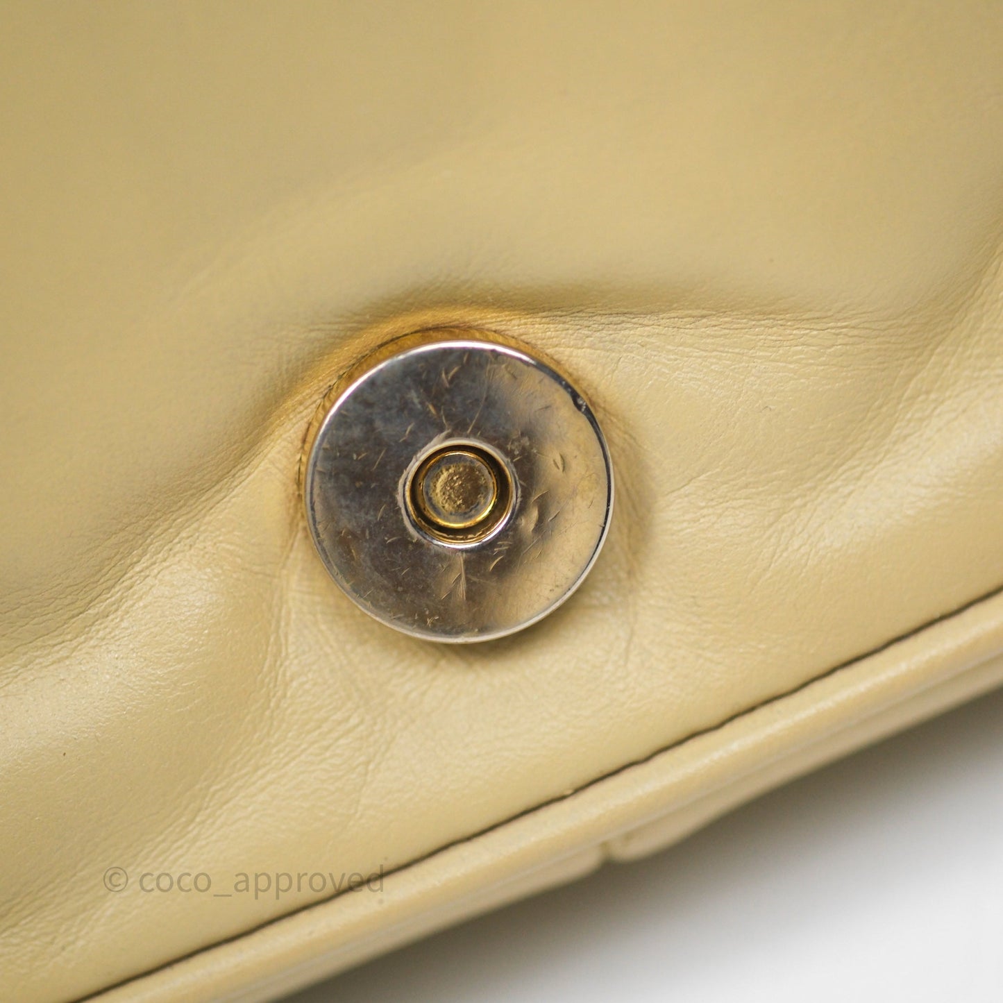 Chanel Vintage CC Flap Bag Beige Lambskin Gold Hardware
