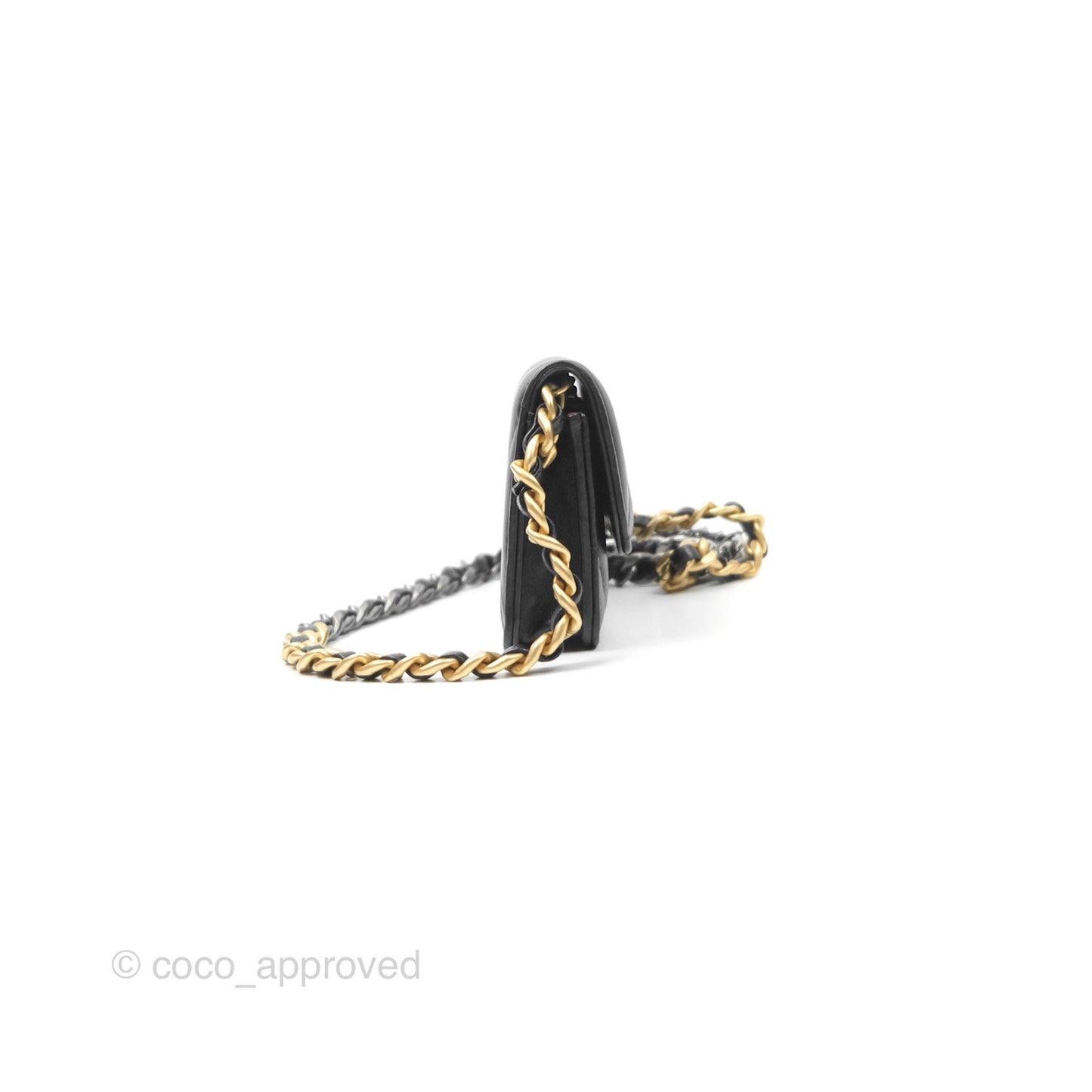 Chanel 19 Clutch With Chain Black Lambskin Mixed Hardware