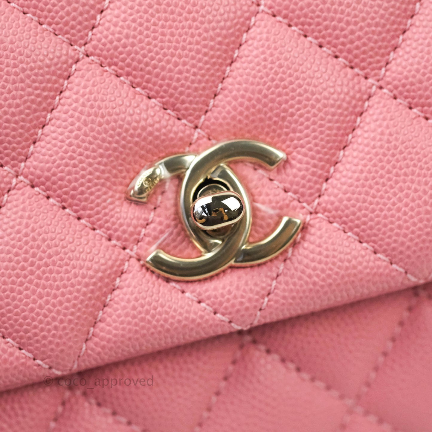 Chanel Mini (Small) Coco Handle Quilted Pink Caviar Gold Hardware 20A
