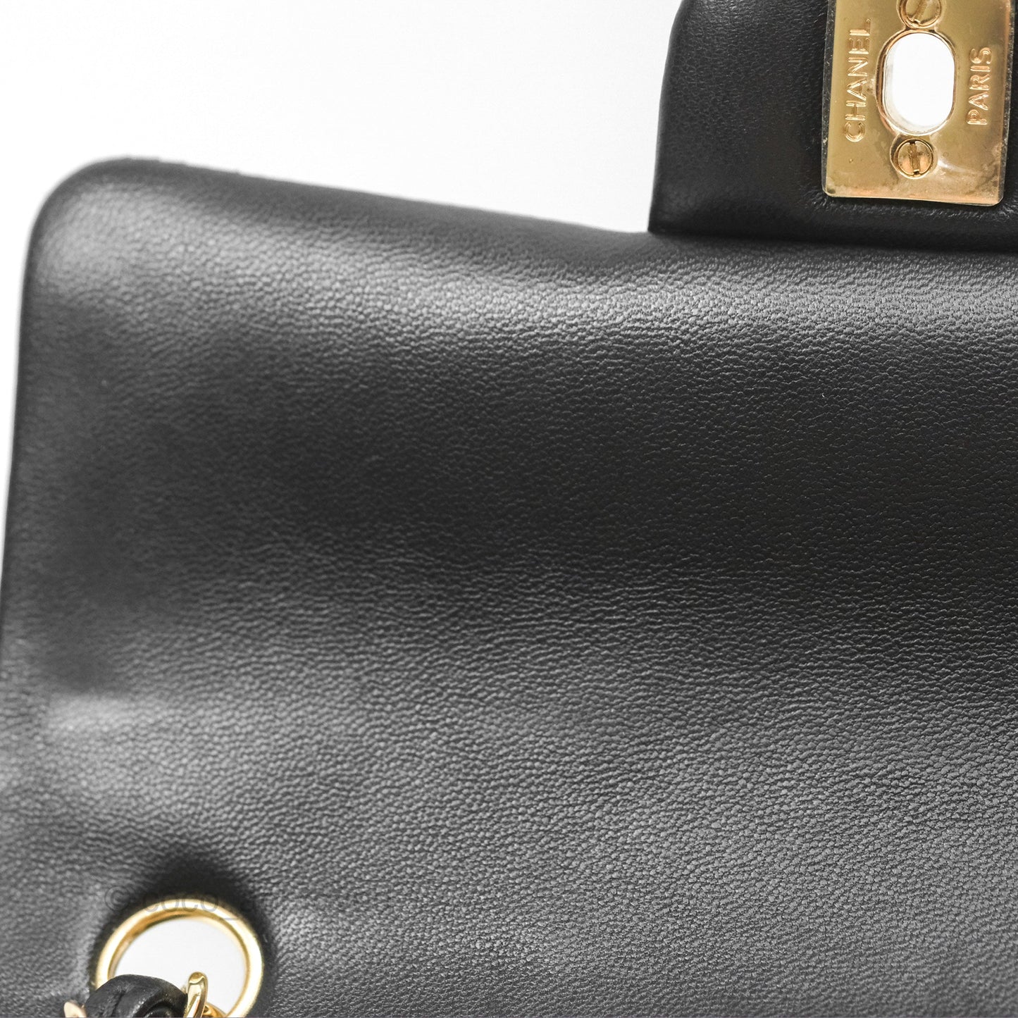 Chanel Quilted Mini Rectangular Black Lambskin Gold Hardware