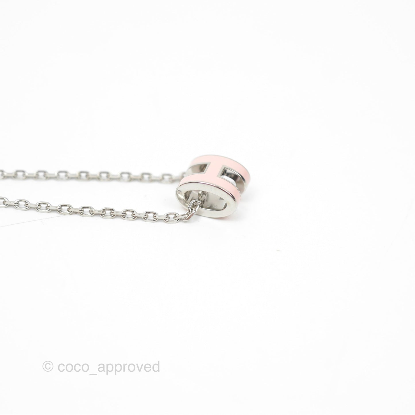 Hermès Mini Pop H Rose Dragee Pendant Necklace Palladium Hardware
