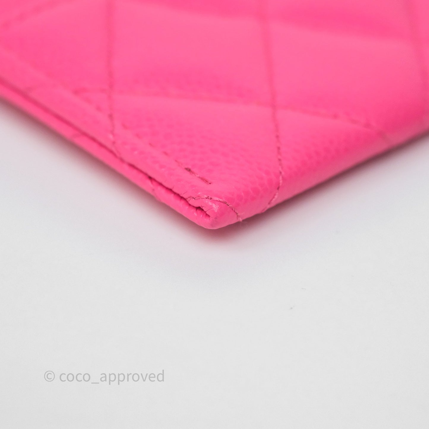 Chanel Classic Flat Card Holder Pink Caviar Gold Hardware