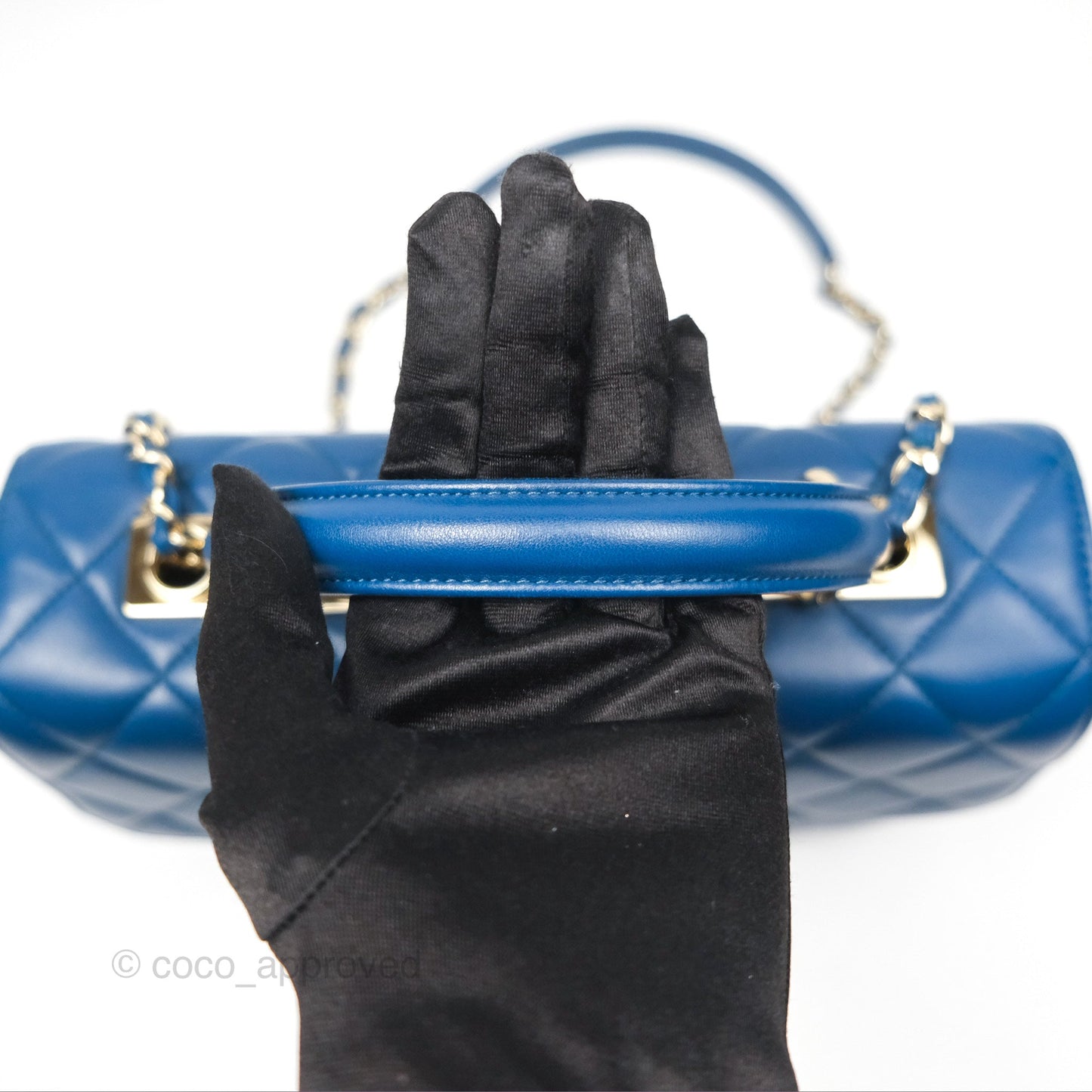 Chanel Medium Trendy CC Navy Blue Lambskin Gold Hardware