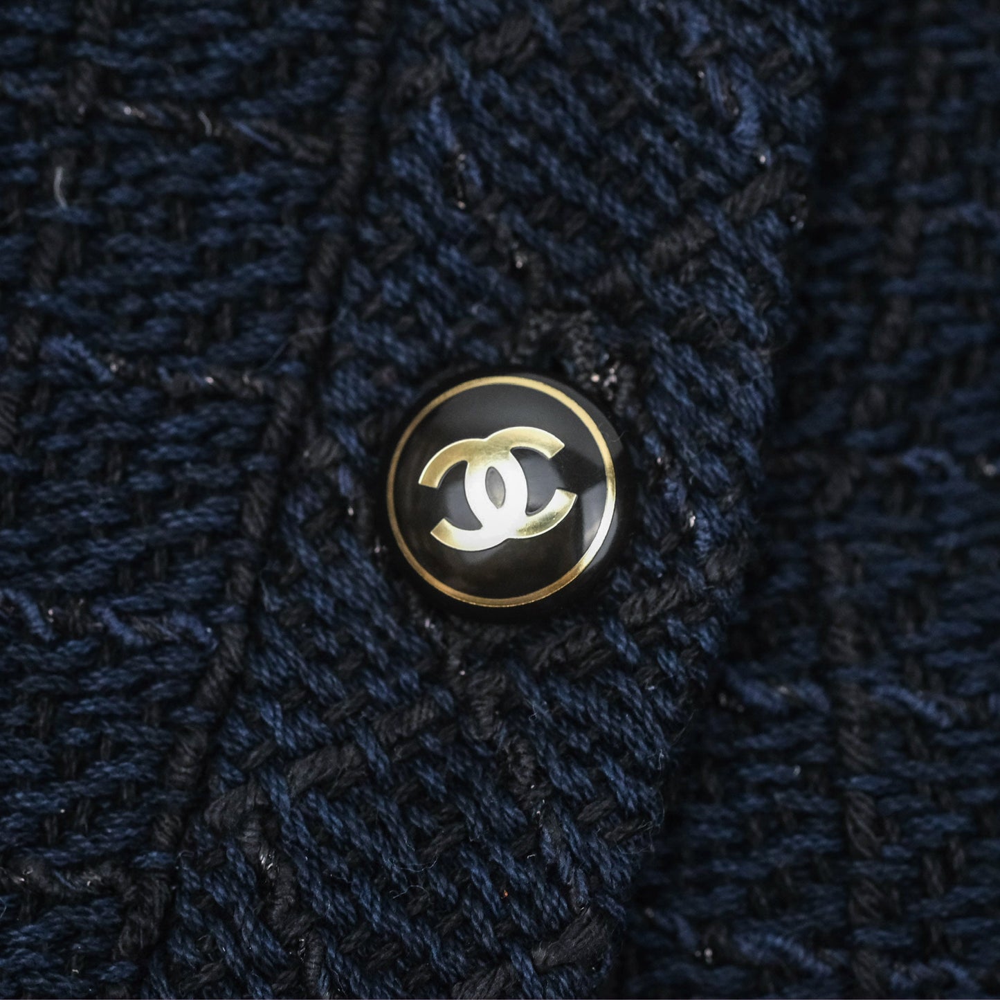 Chanel Tweed Skirt Navy Size 36