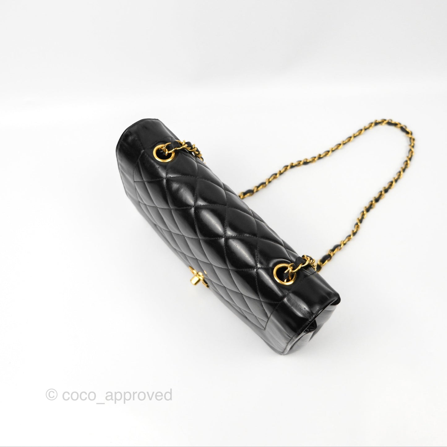 Chanel Vintage Quilted Medium Classic Diana Flap Bag Black 24K Gold Hardware