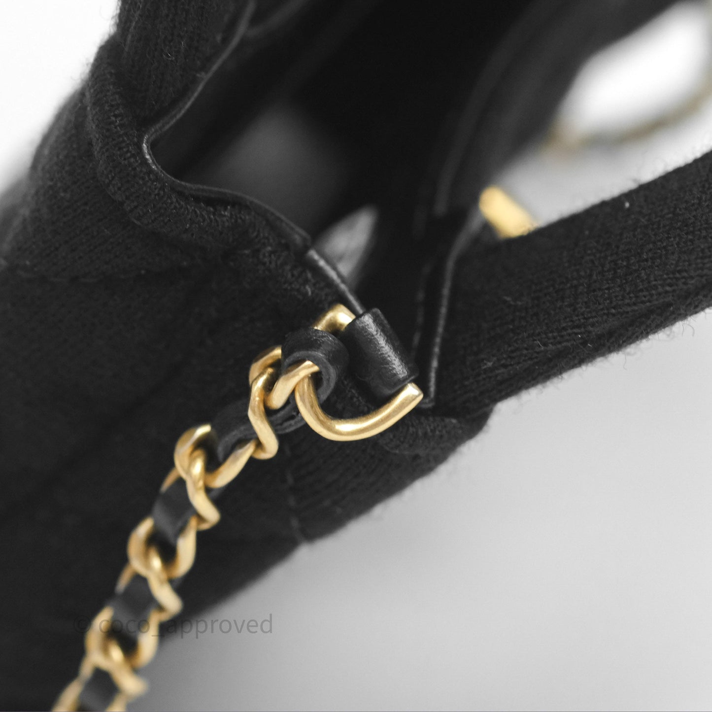 Chanel Mini Nano Kelly Bag Black Jersey Aged Gold Hardware 23K