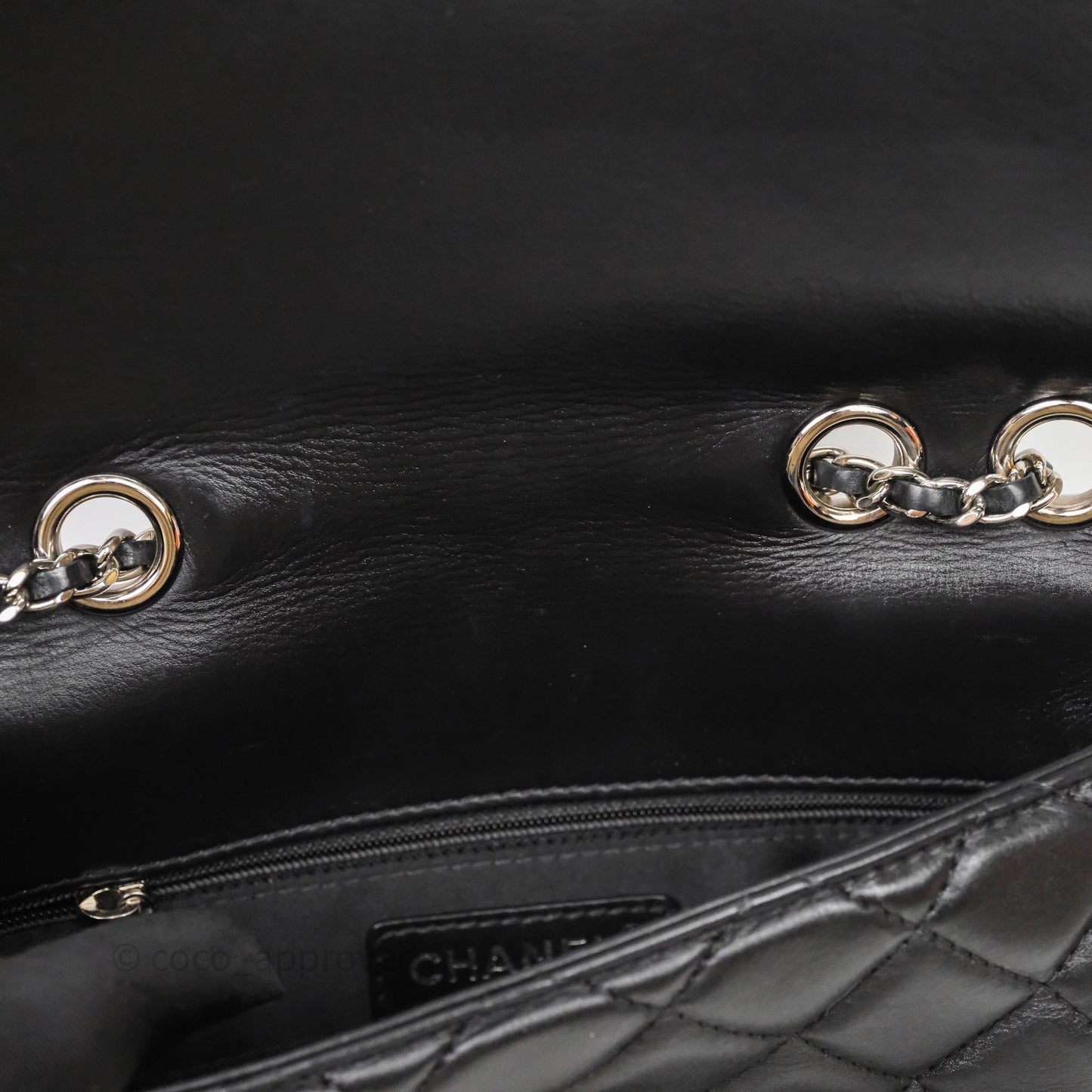 Chanel Quilted Flap Black Calfskin Silver Hardware