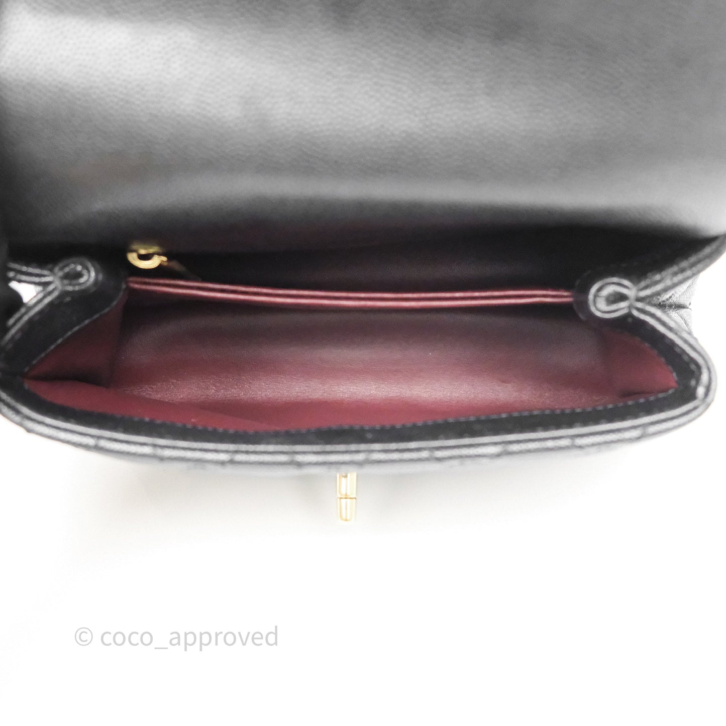 Chanel Small Coco Handle Quilted Black Caviar Gold Hardware Lizard Handle
