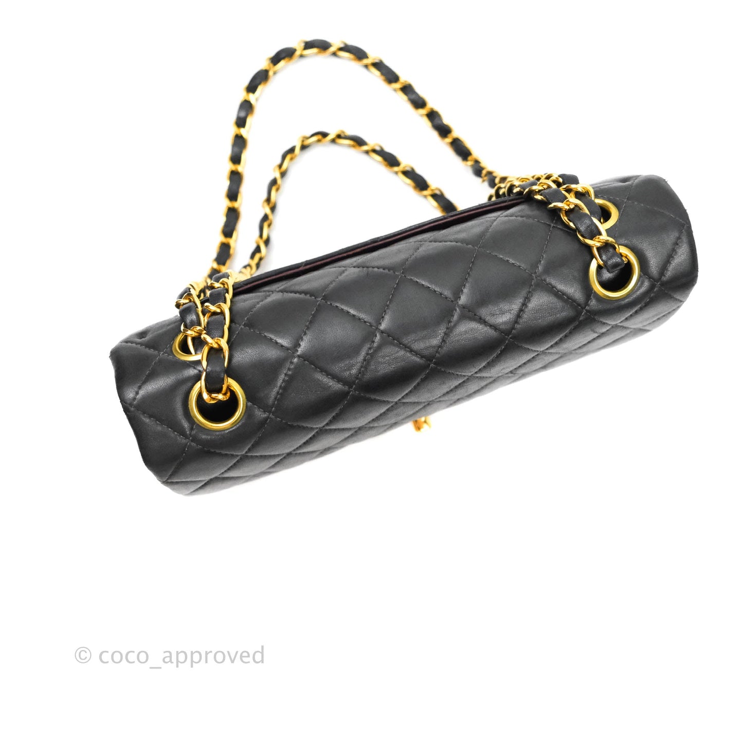Chanel Classic Vintage Small S/M Flap Black Lambskin 24K Gold Hardware