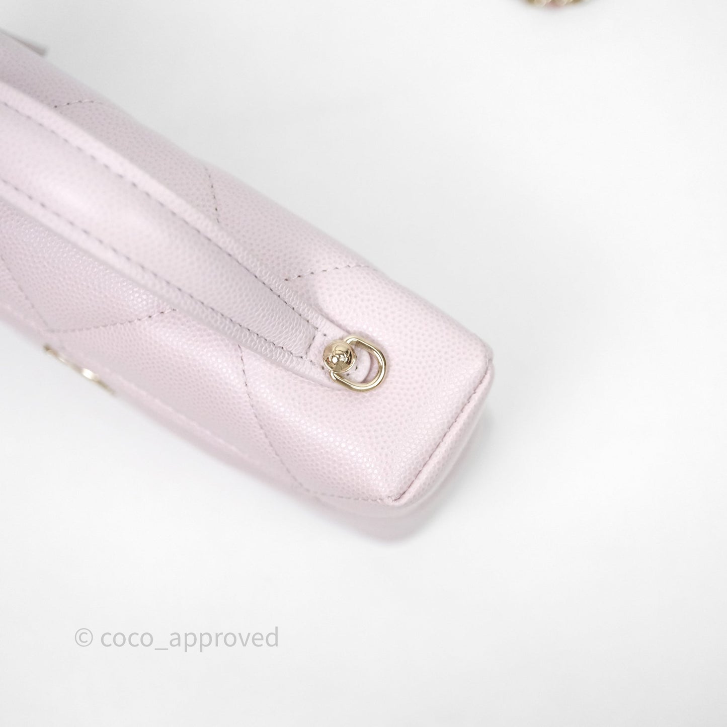 Chanel Top Handle Long Vanity with Chain Light Lilac Pink Caviar Gold Hardware