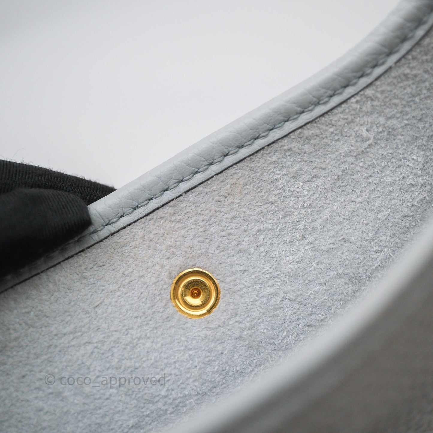 Hermès Mini Evelyne 16  Bleu Pale 08 Clemence Gold Hardware