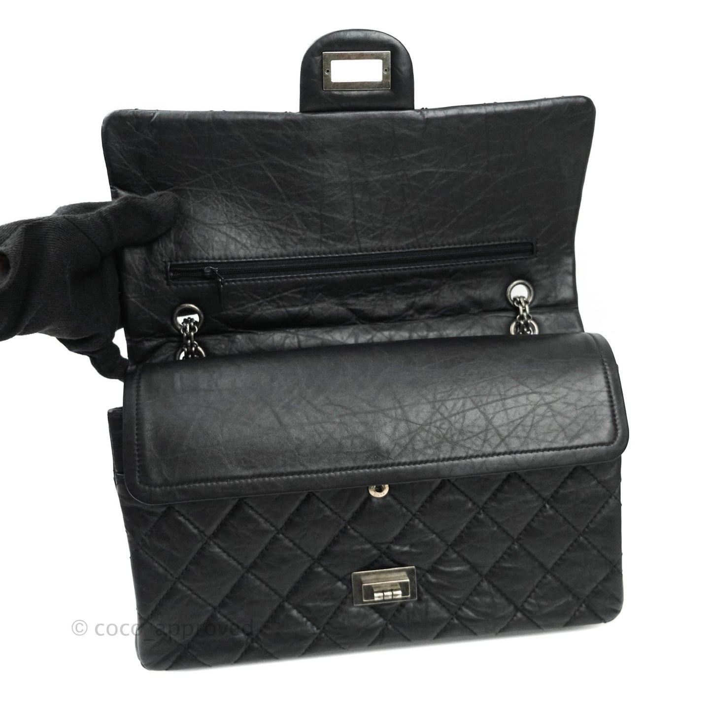 Chanel Reissue Quilted Aged Calfskin Black Aged Ruthenium Hardware 227