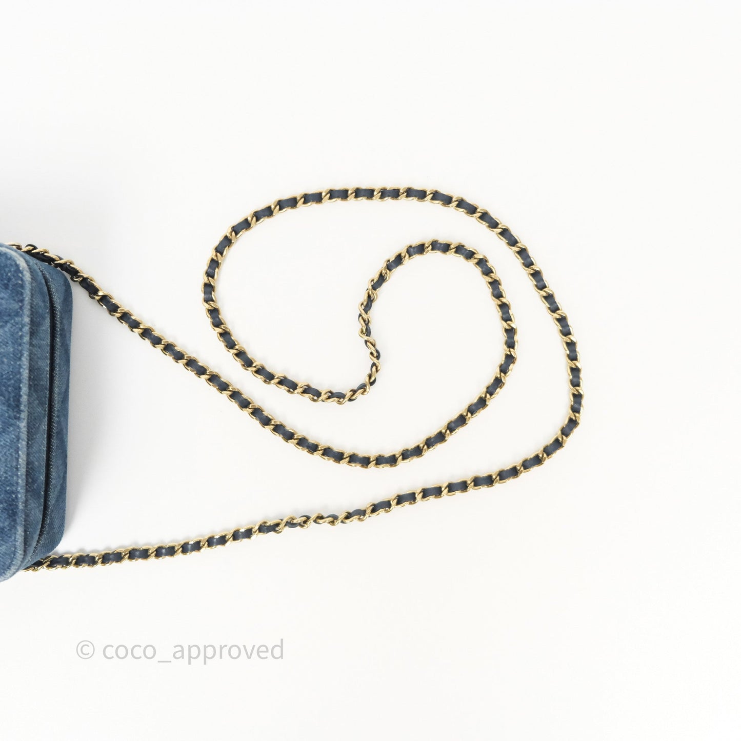 Chanel Camera Bag Quilted Denim Gold Hardware