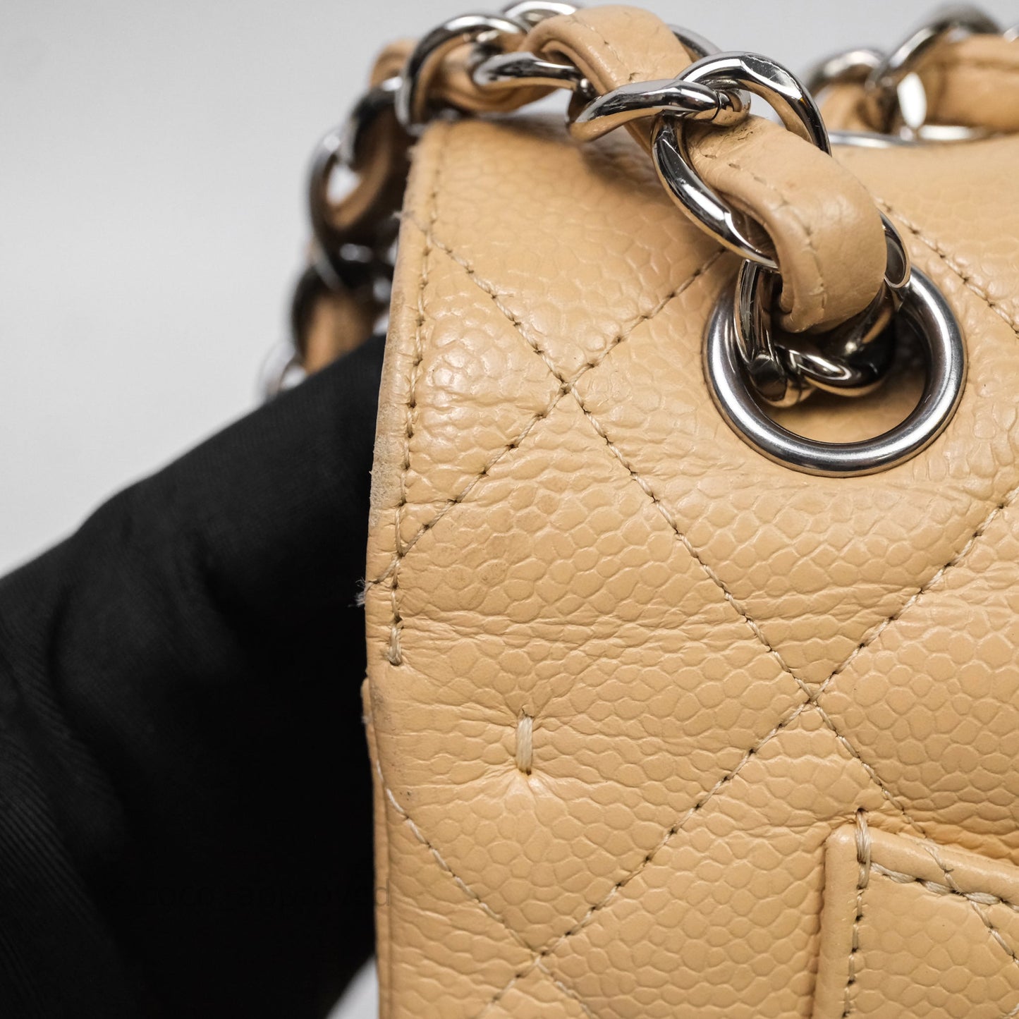 Chanel Jumbo Double Flap Beige Caviar Silver Hardware⁣⁣