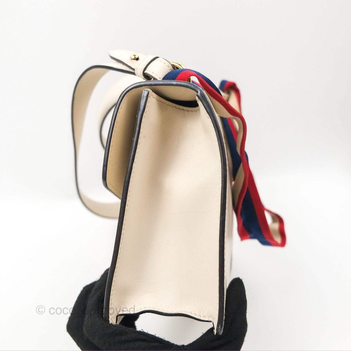 Gucci Calfskin Small Sylvie Shoulder Bag White