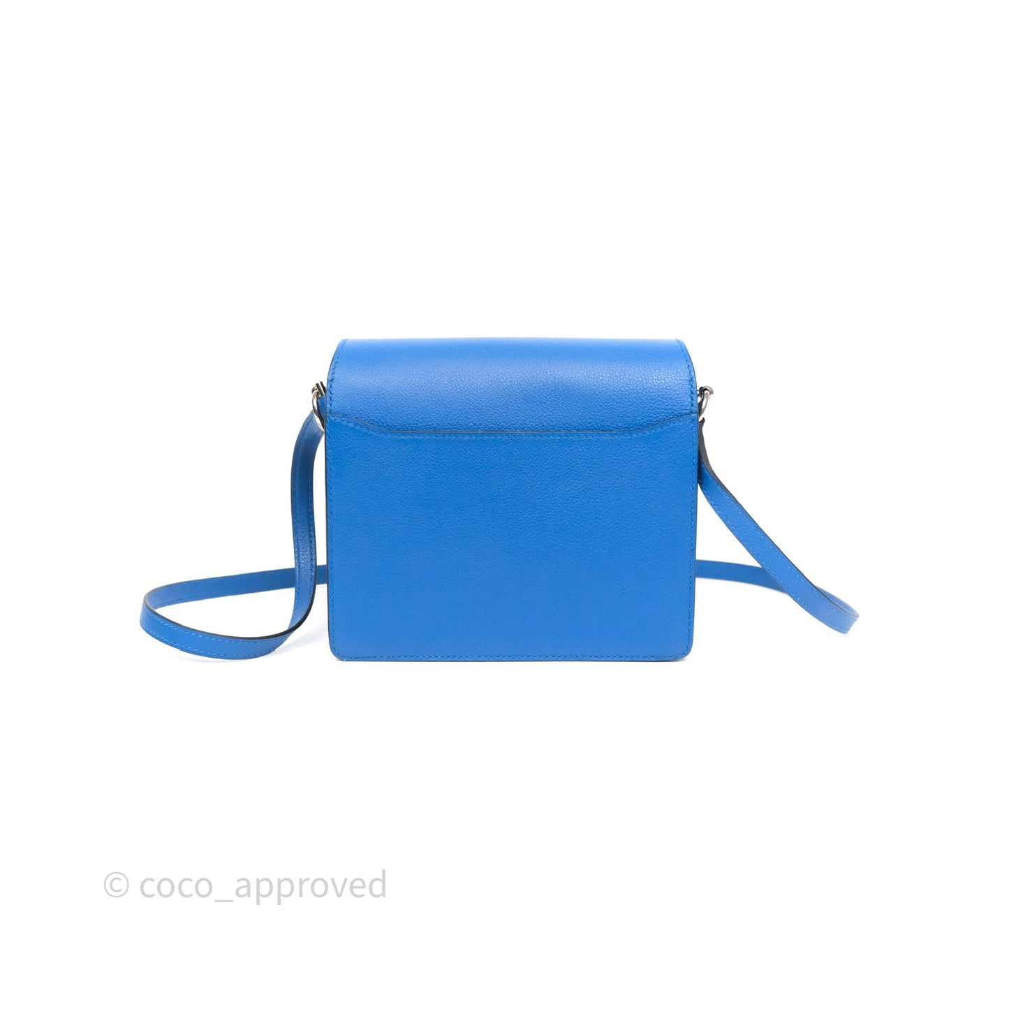 Hermès Roulis Mini 18 Blue Zellige I7 Evercolor Palladium Hardware