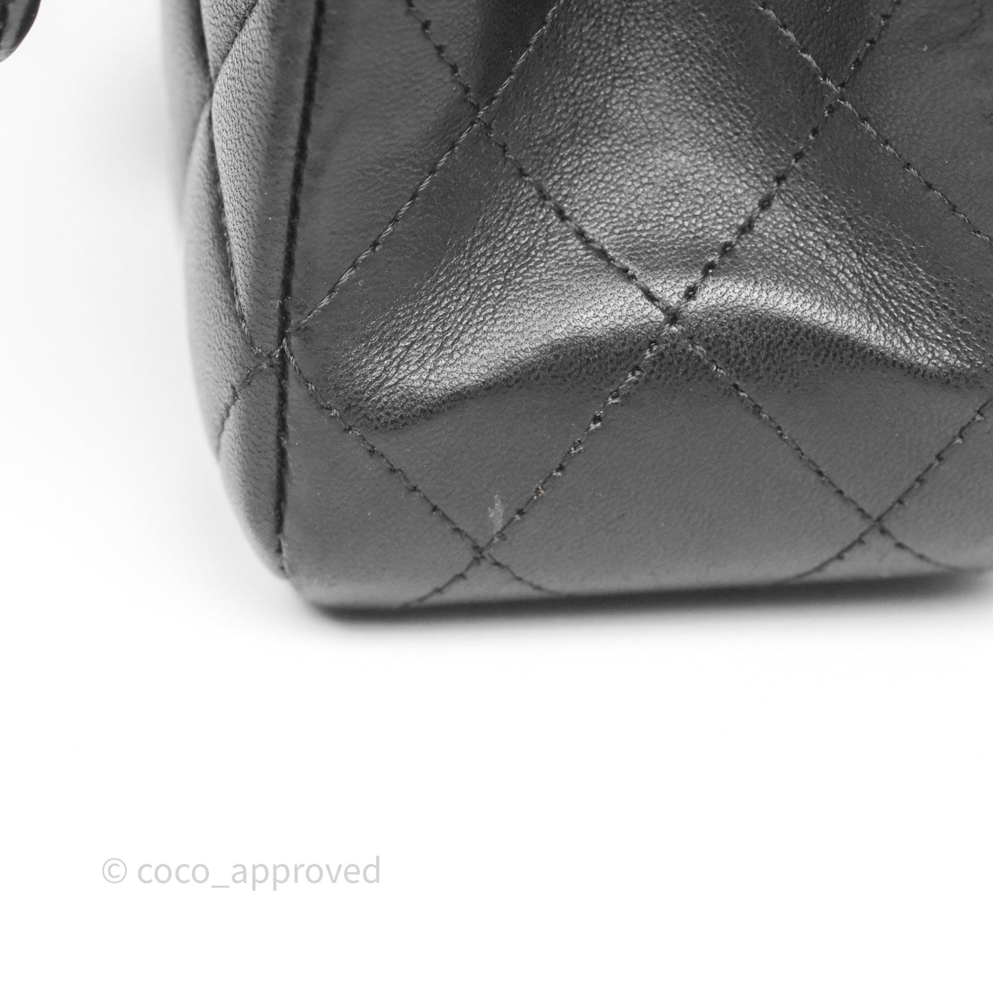 Chanel Classic M/L Medium Flap Quilted Black Lambskin Silver Hardware