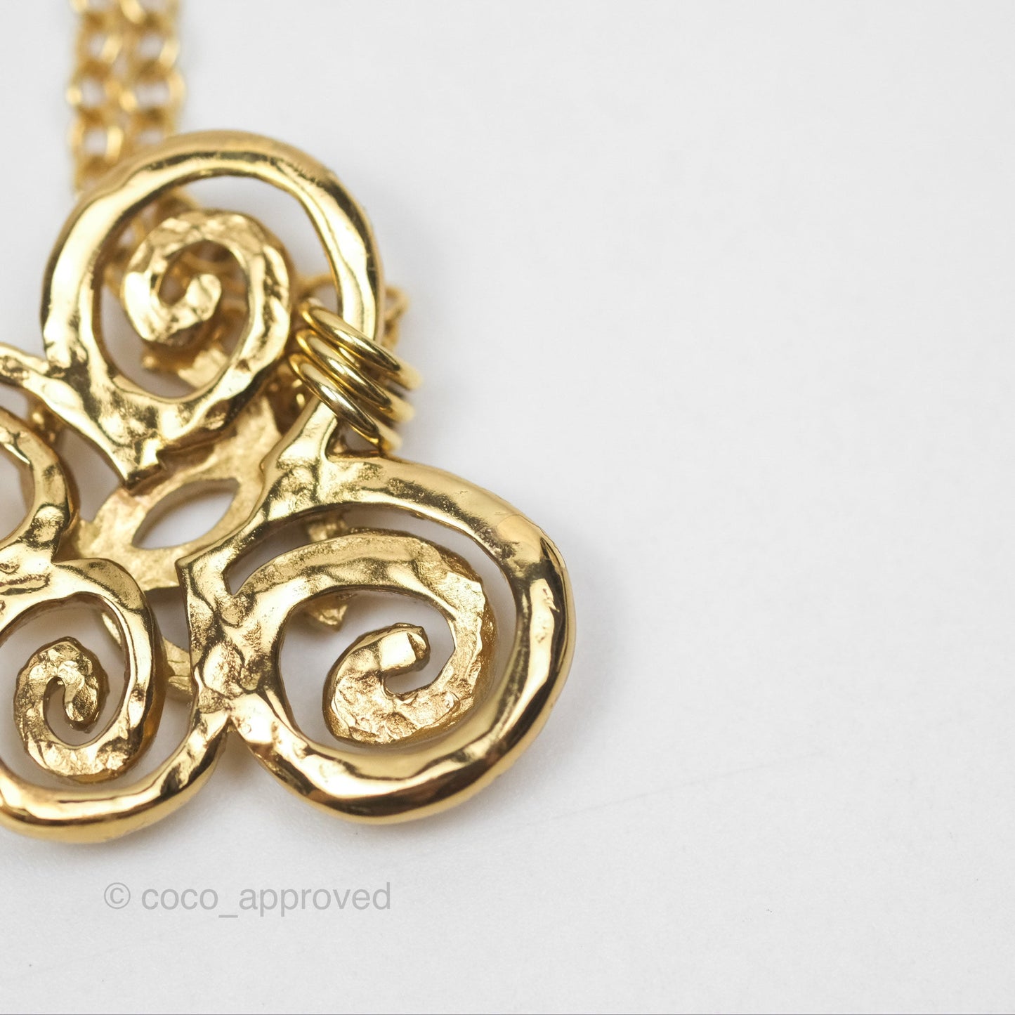 Chanel CC Butterfly Necklace Gold Tone 22S