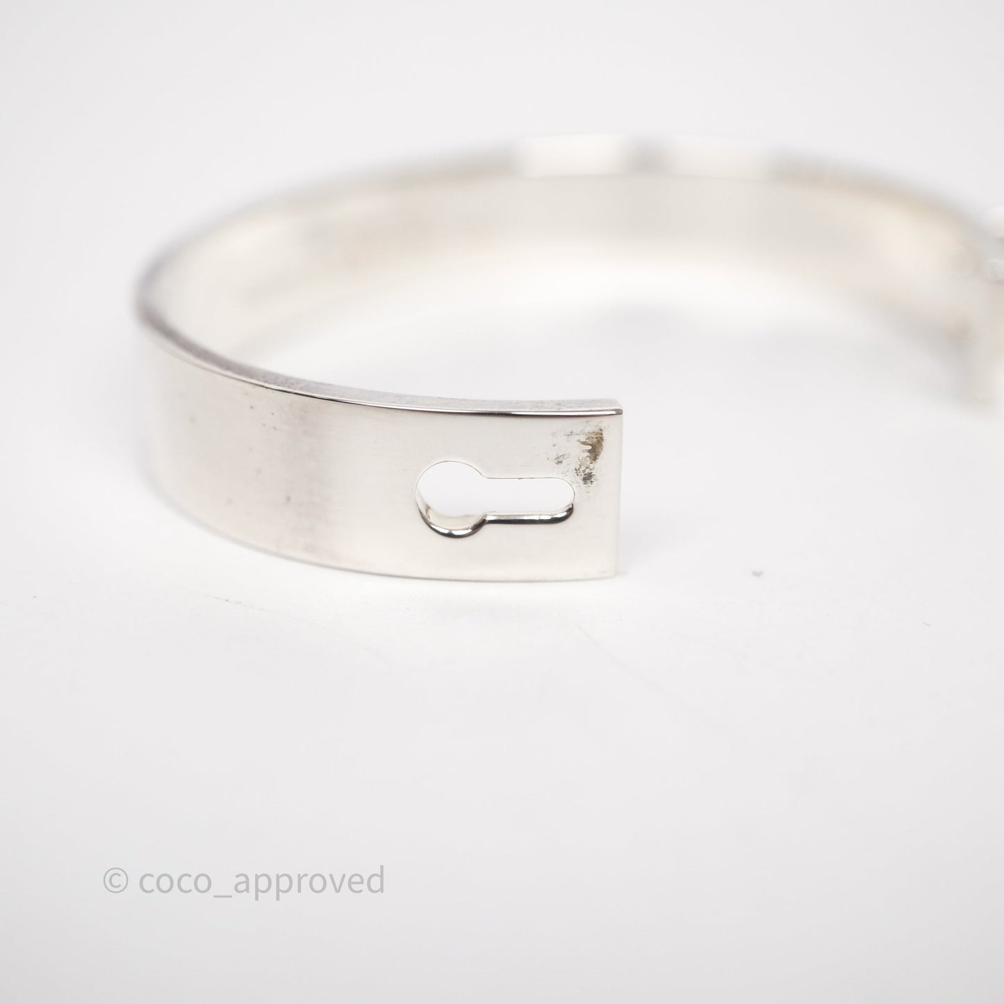 Hermes Collier de Chien Bracelet Sterling Silver Size SH