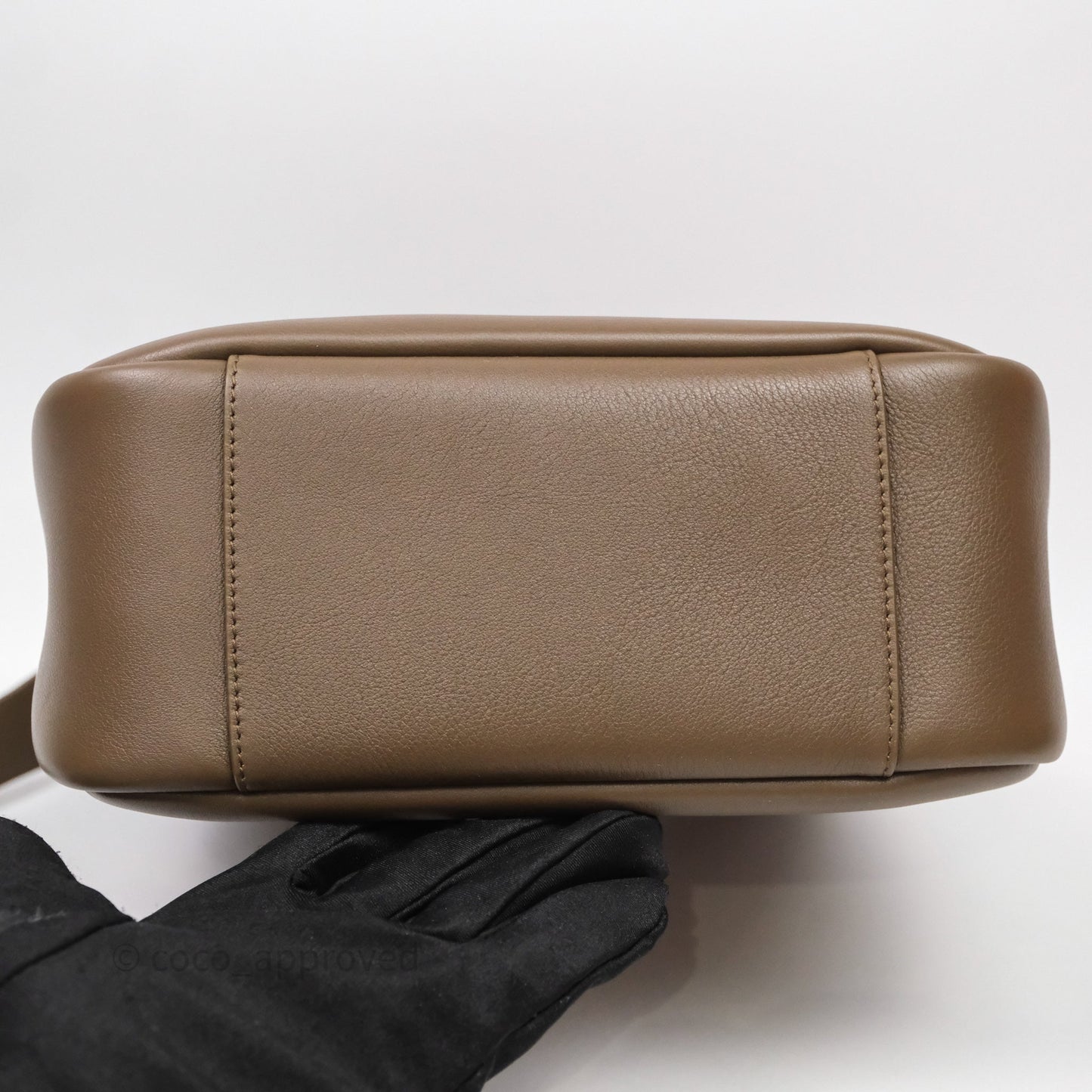 Saint Laurent LE 5 à 7 Supple Small Choco Brown Grained Leather Gold Hardware