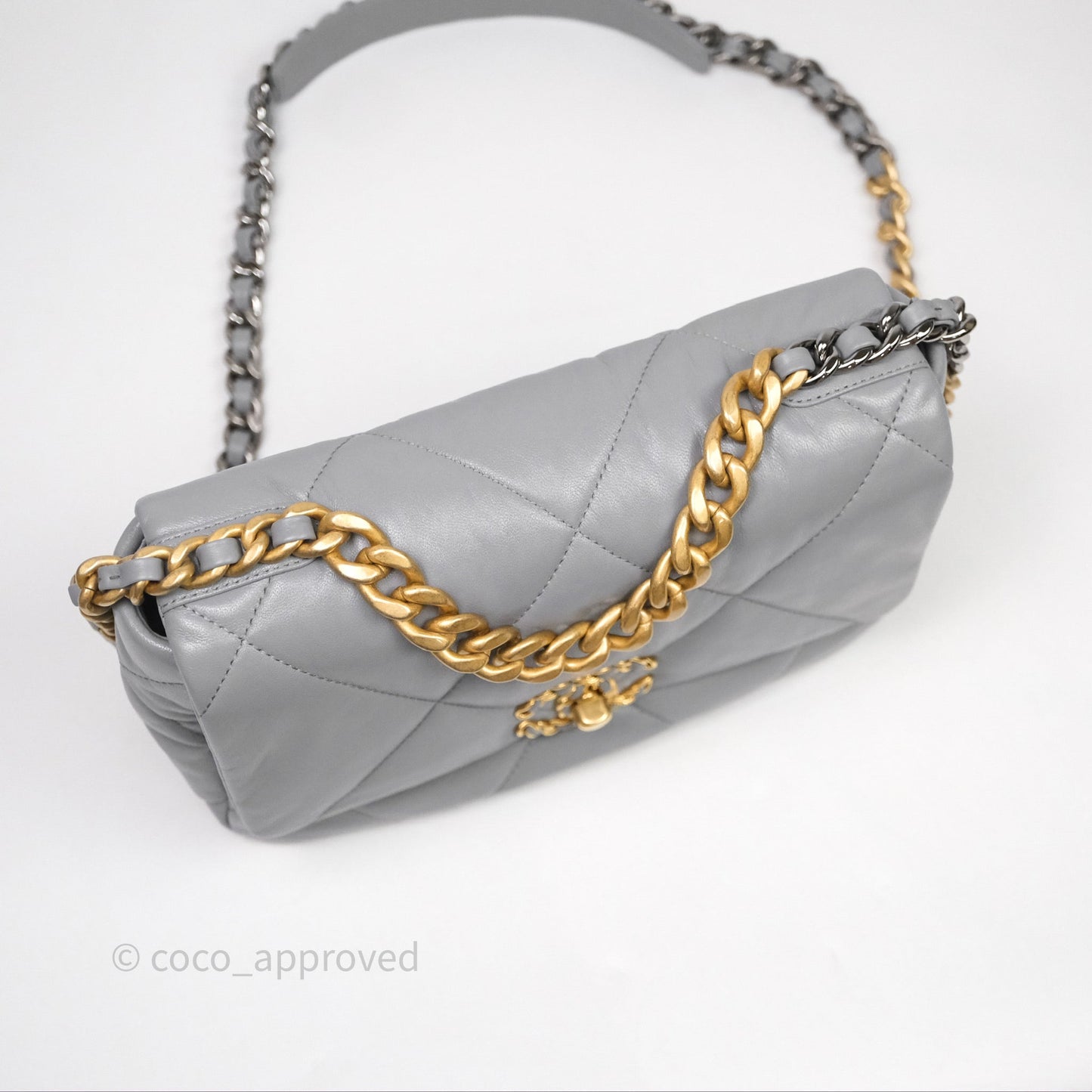 Chanel 19 Small Grey Mixed Hardware