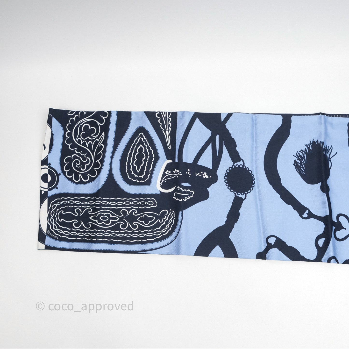 Hermes Maxi Twilly Cut Scarf Silk Blue