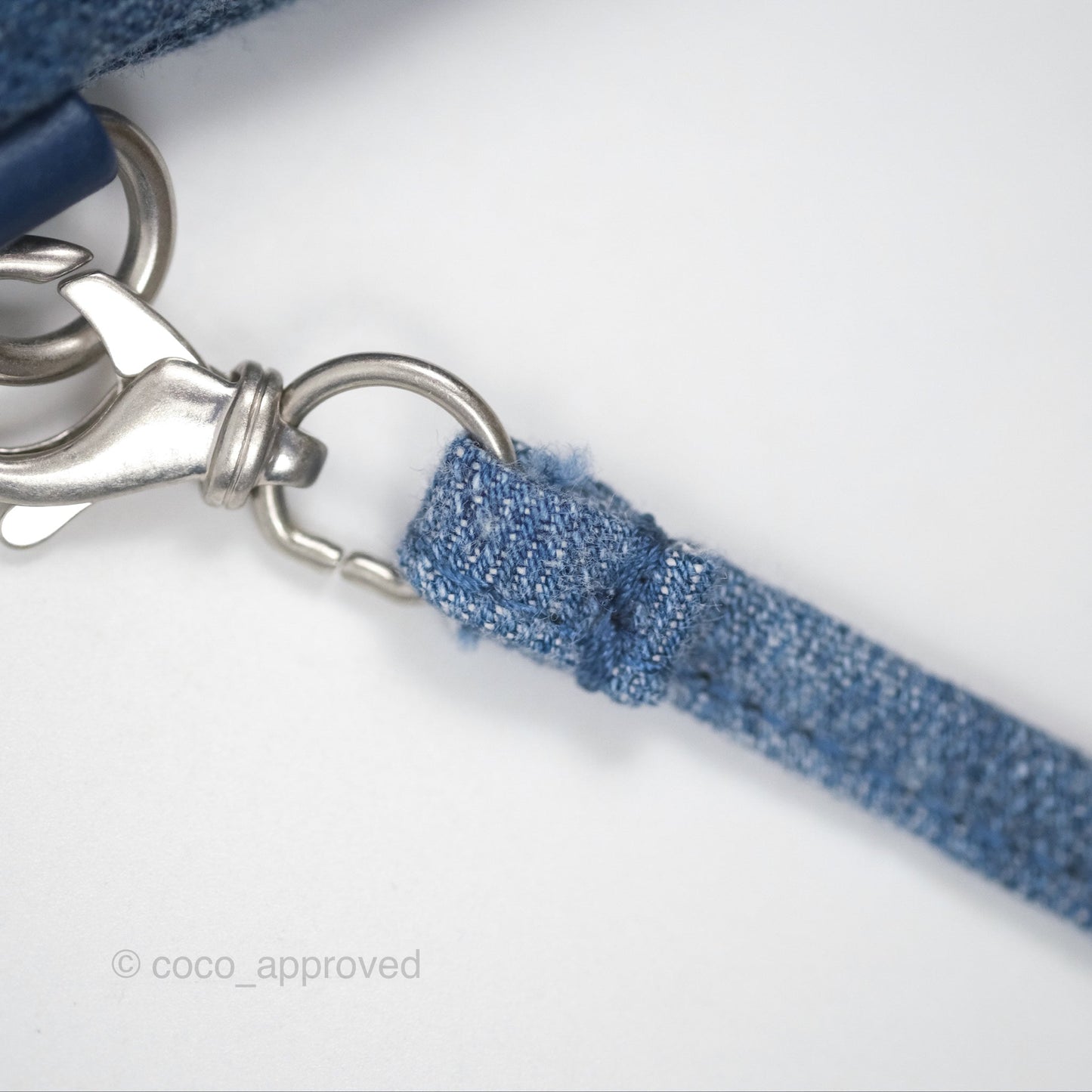 Chanel 22 Small Pearl Studded Denim Silver Hardware