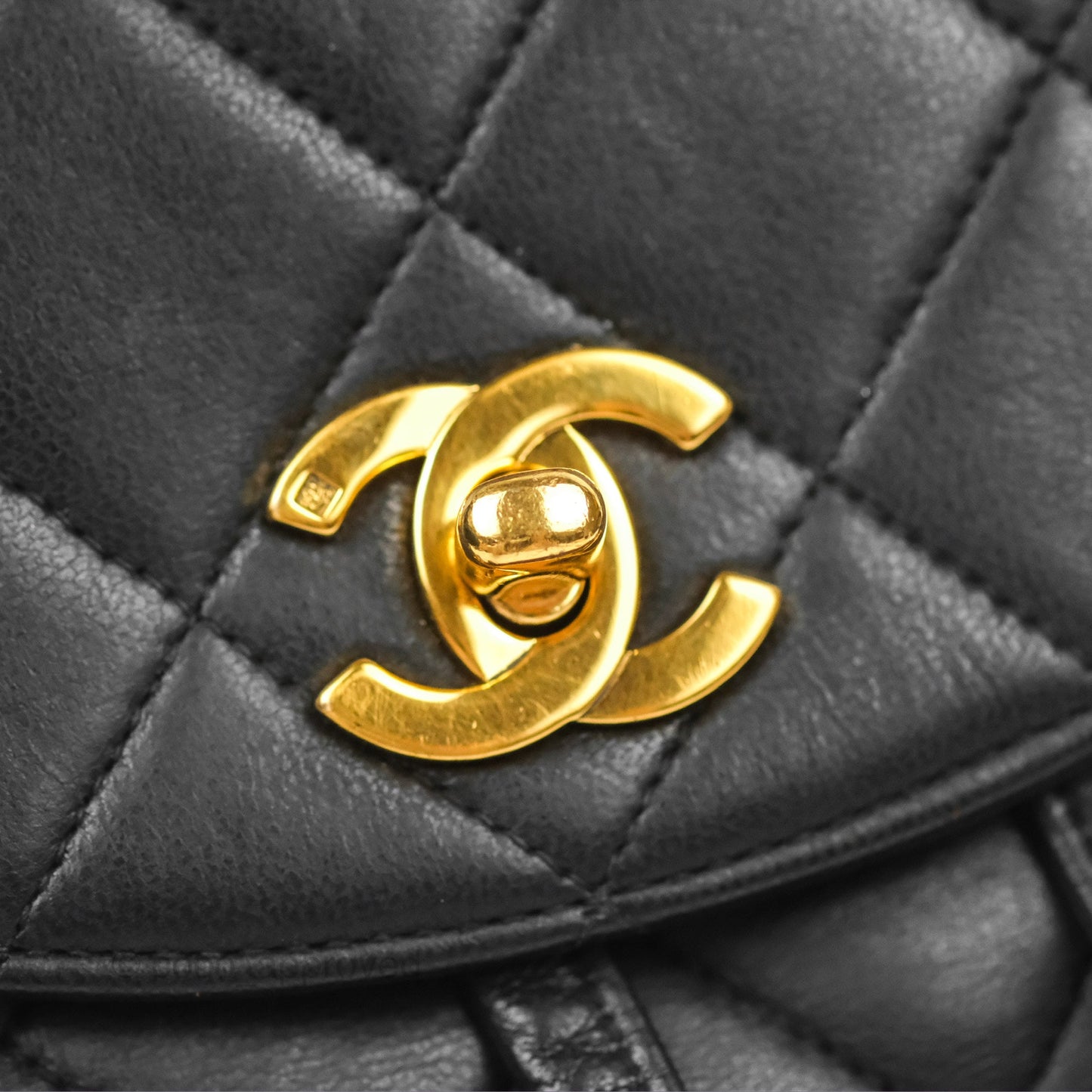 Chanel Vintage CC Duma Backpack Black Lambskin 24K Gold Hardware