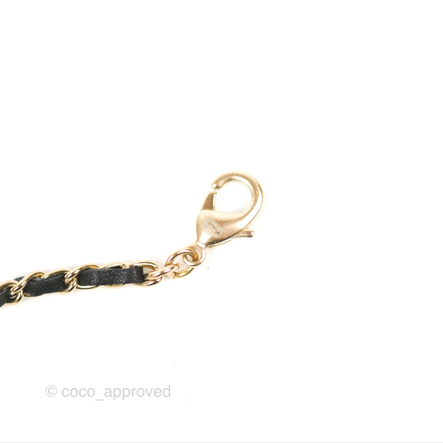 Chanel Crystal CC Black Chain Choker Gold Tone 22B