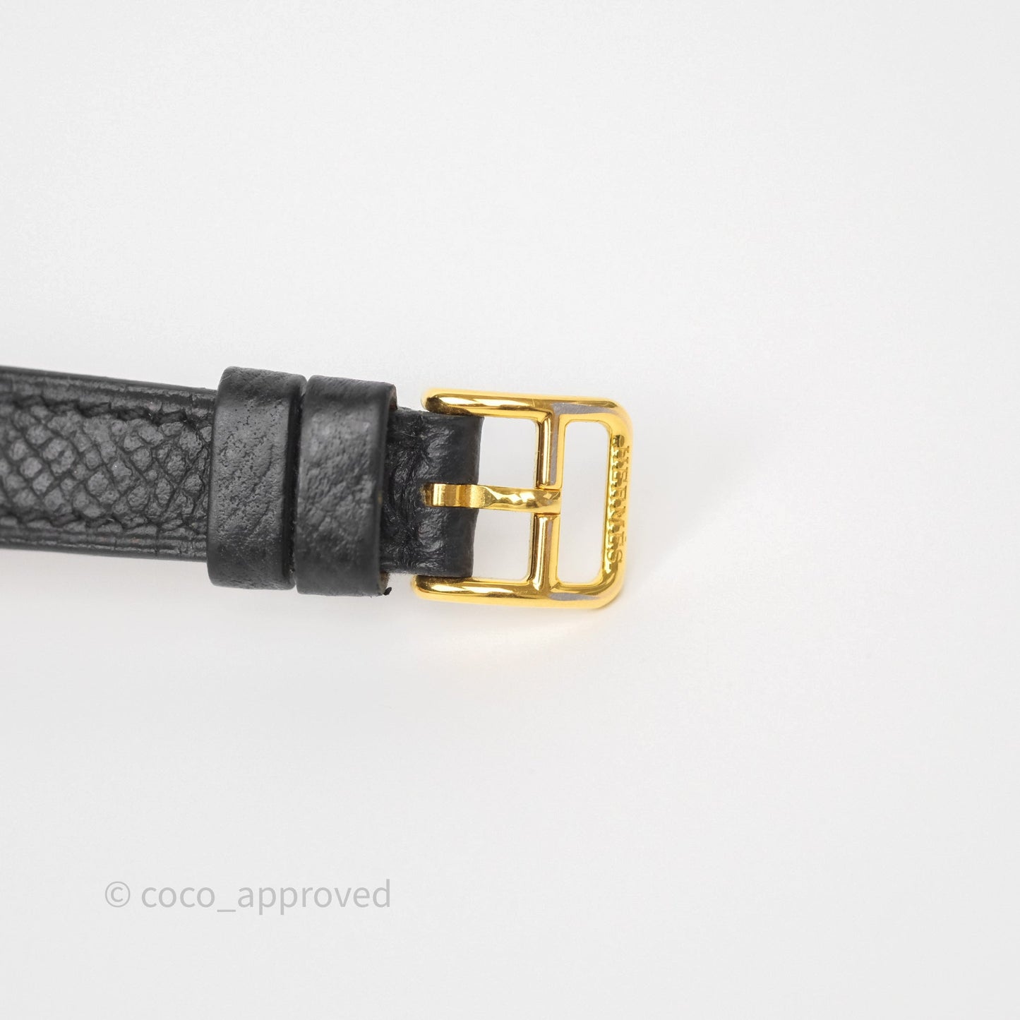 Hermès Heure H TPM Watch Black & Gold Epsom Gold Hardware