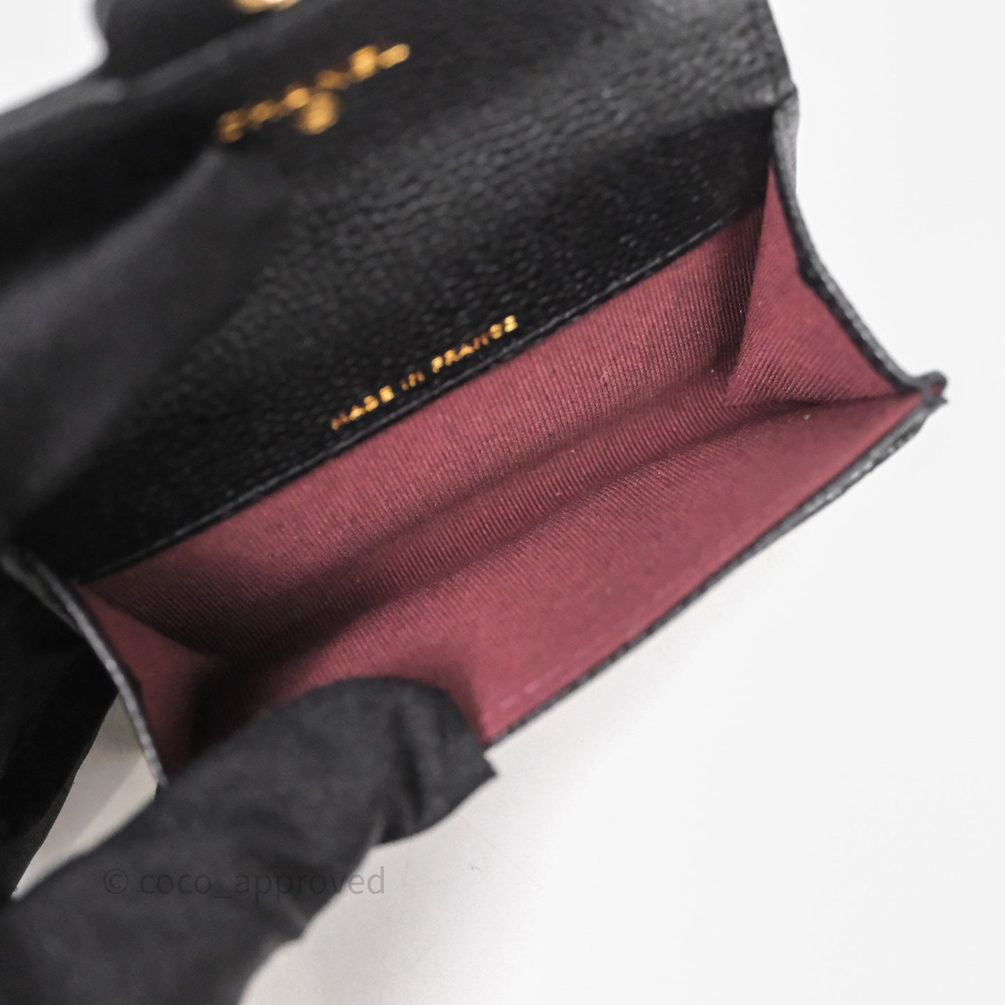 Chanel Quilted Flap Card Holder Caviar Black Gold Hardware