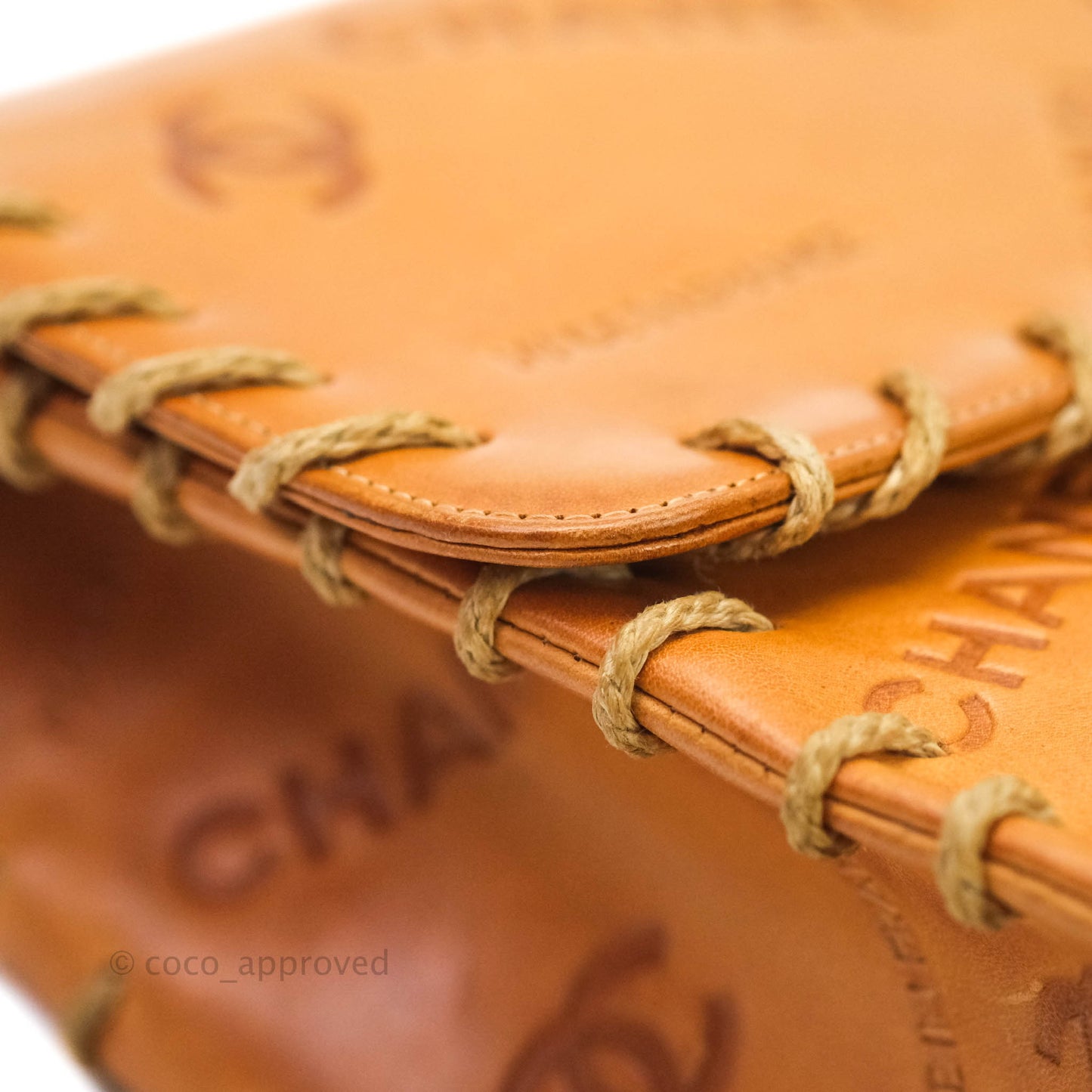Chanel Embossed Leather XL Jumbo Flap Tan Antique Gold Hardware