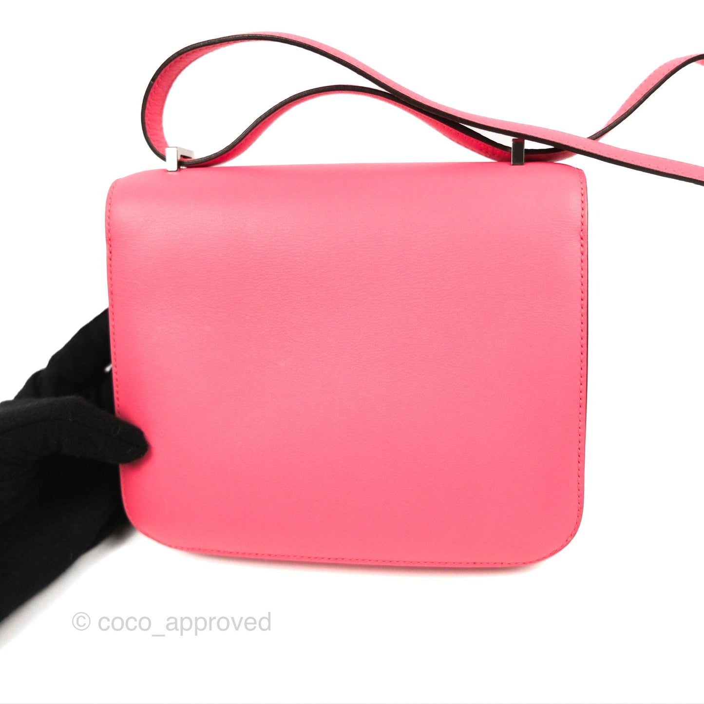 Hermès Constance Mini 18cm Rose Azalee Swift Palladium Hardware