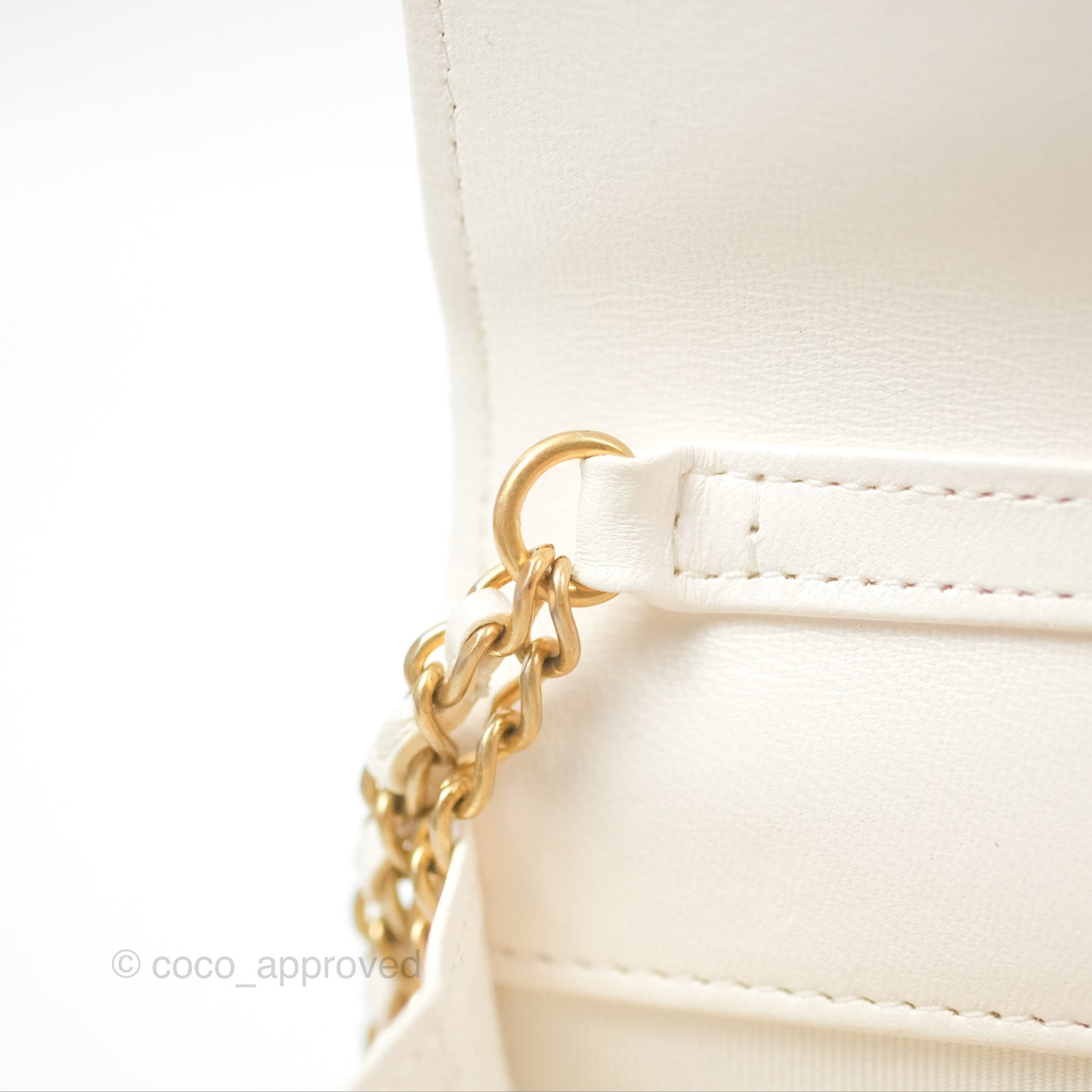 Chanel Quilted WOC White Lambskin Gold Hardware With Charms