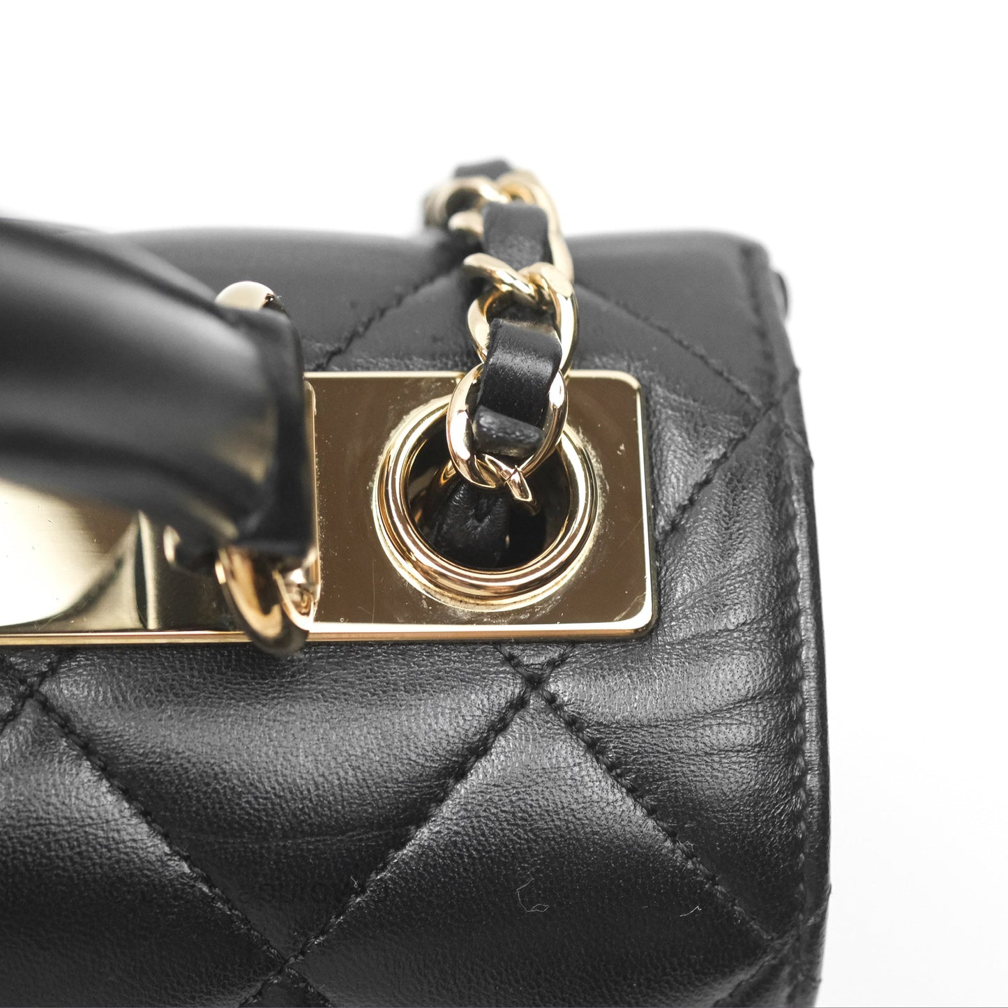 Chanel Small Trendy CC Black Lambskin Gold Hardware