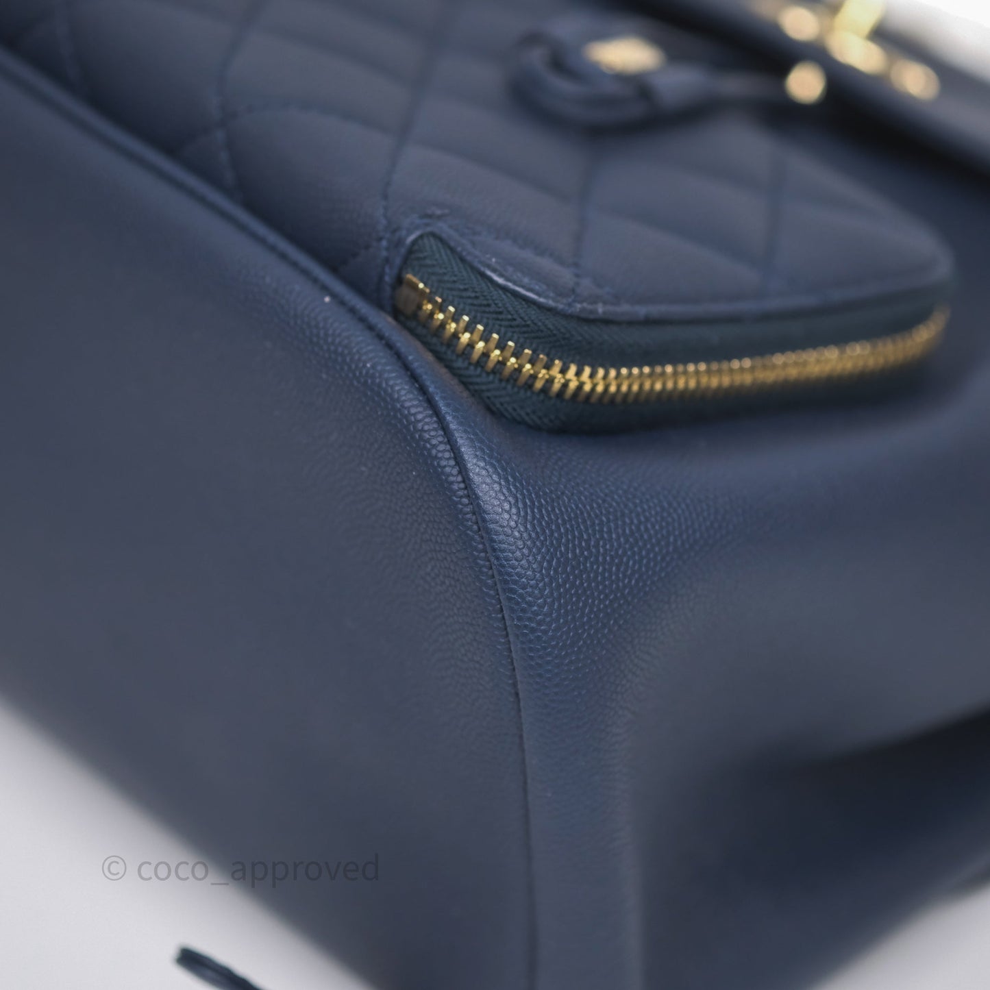 Chanel Quilted Business Affinity Backpack Navy Caviar Gold Hardware
