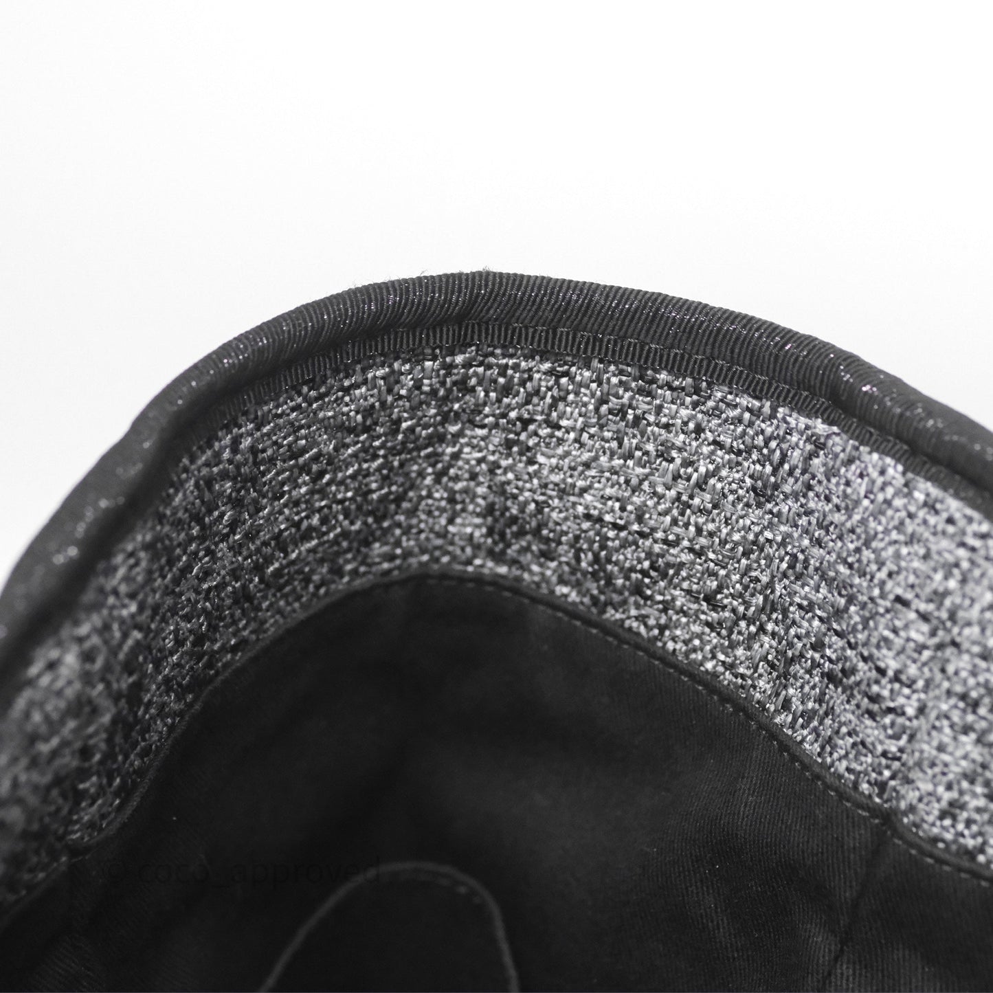 Chanel Large Deauville Glitter Black Grey Raffia Gold Hardware