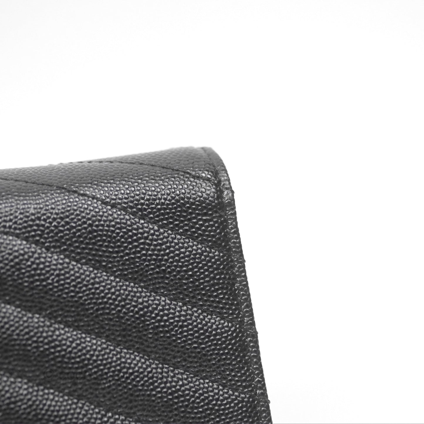 Saint Laurent Cassandre Matelasse Large Flap Wallet Black Grain De Poudre
