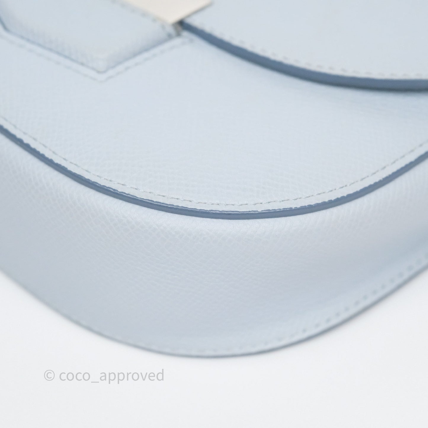 Celine Small Trotteur Crossbody Bag Light Blue Grained Calfskin