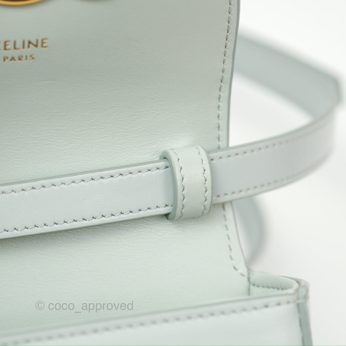 Celine Mini Claude Triomphe Bag Shiny Calfskin Soft Blue
