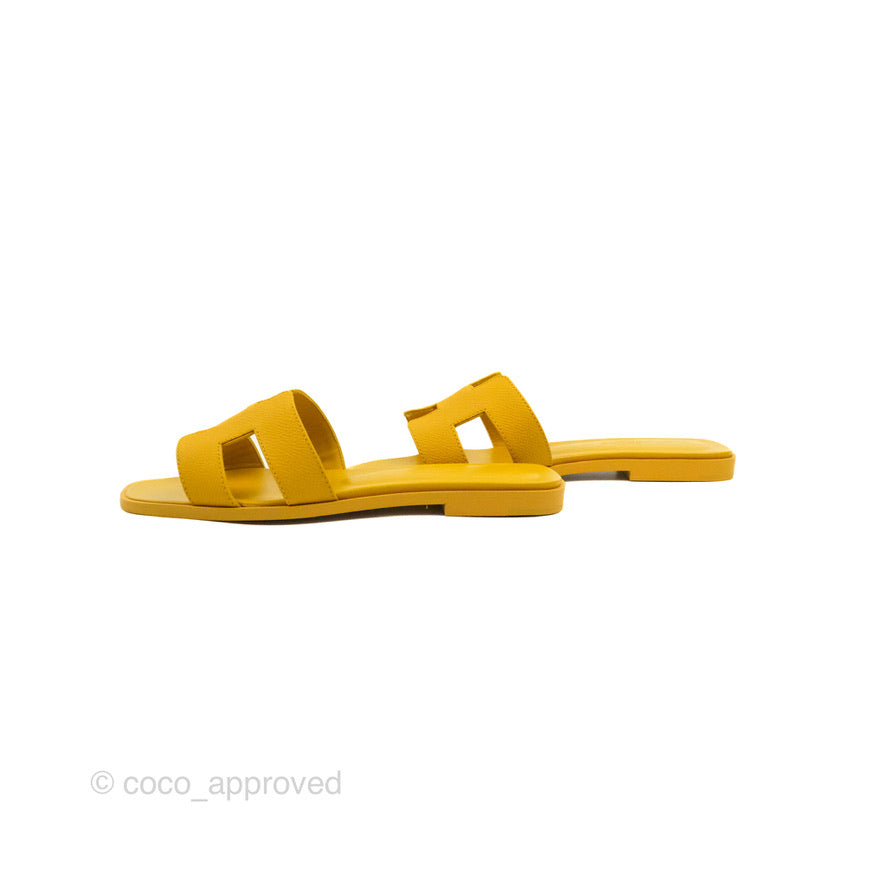Hermès Oran Sandals in Mustard Yellow Size 35