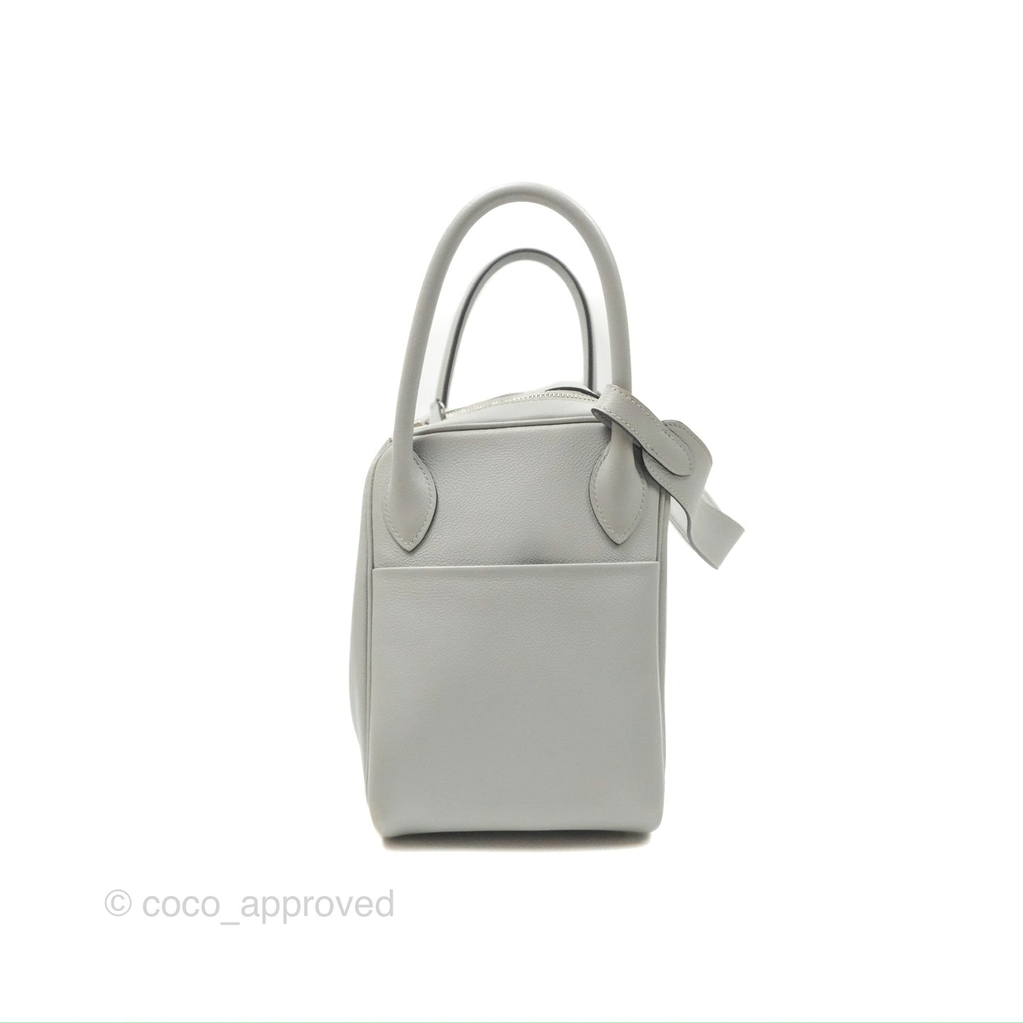 Hermès Lindy 30 Bleu Glacier Evercolor Palladium Hardware
