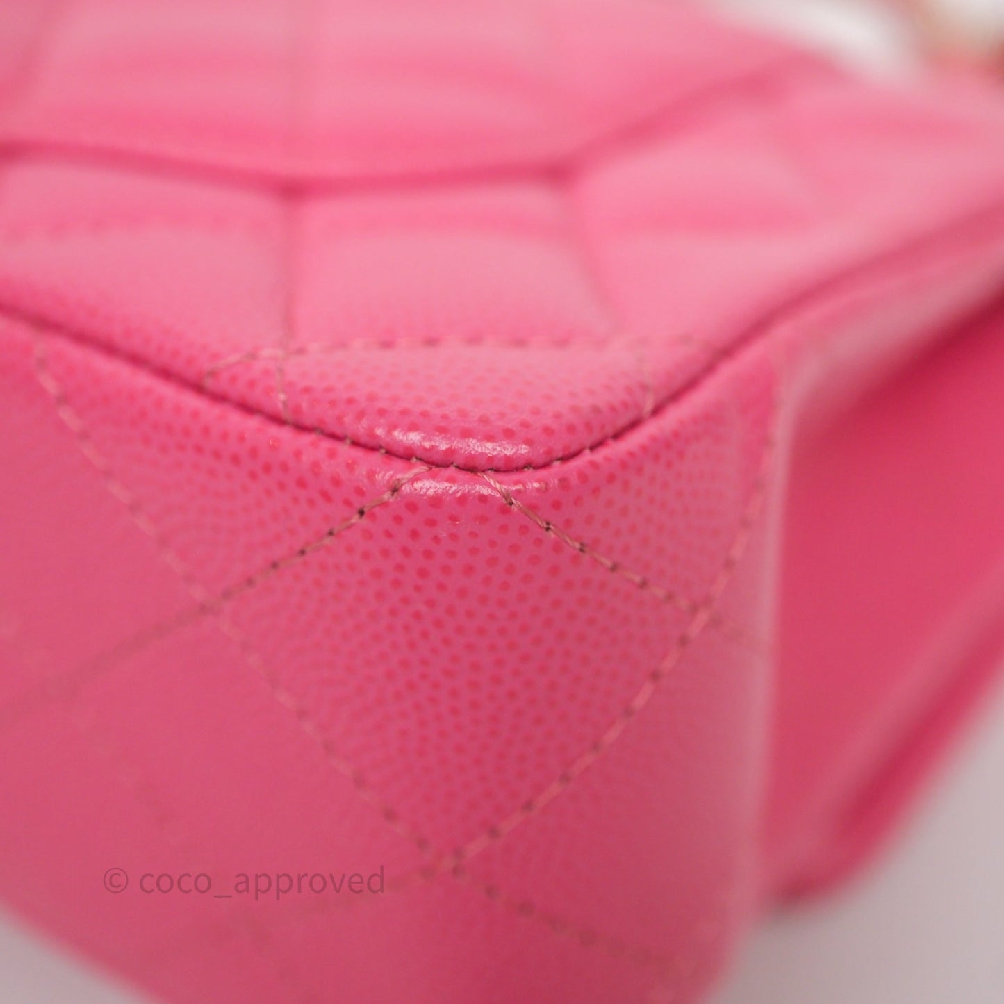 Chanel Small Classic Flap Quilted Hot Pink Caviar Gold Hardware