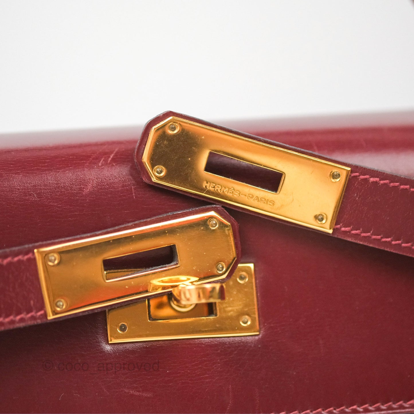 Hermès Kelly Sellier 28 Box Rouge Gold Hardware