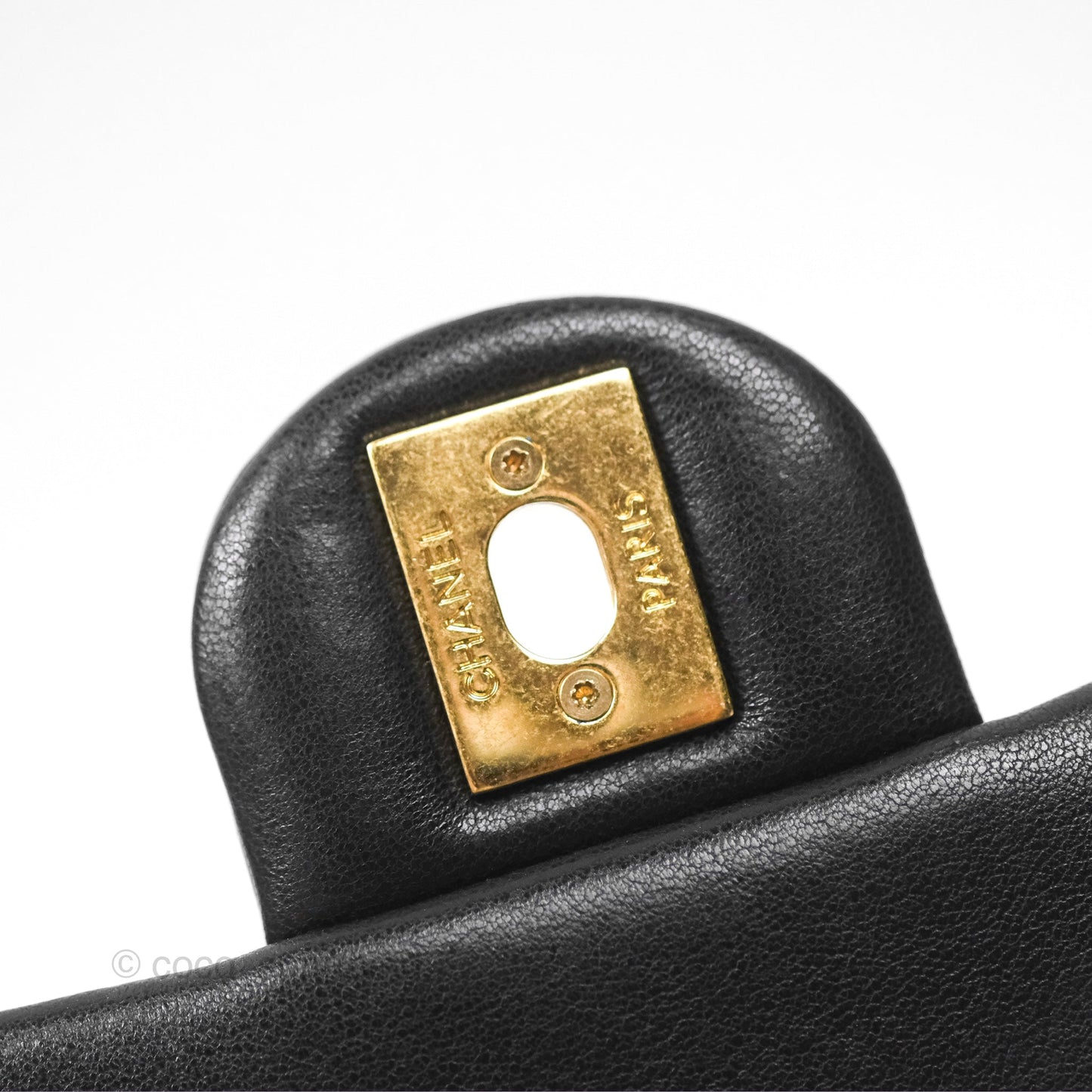 Chanel Mini Top Handle Flap Black Lambskin Aged Gold Hardware 23C